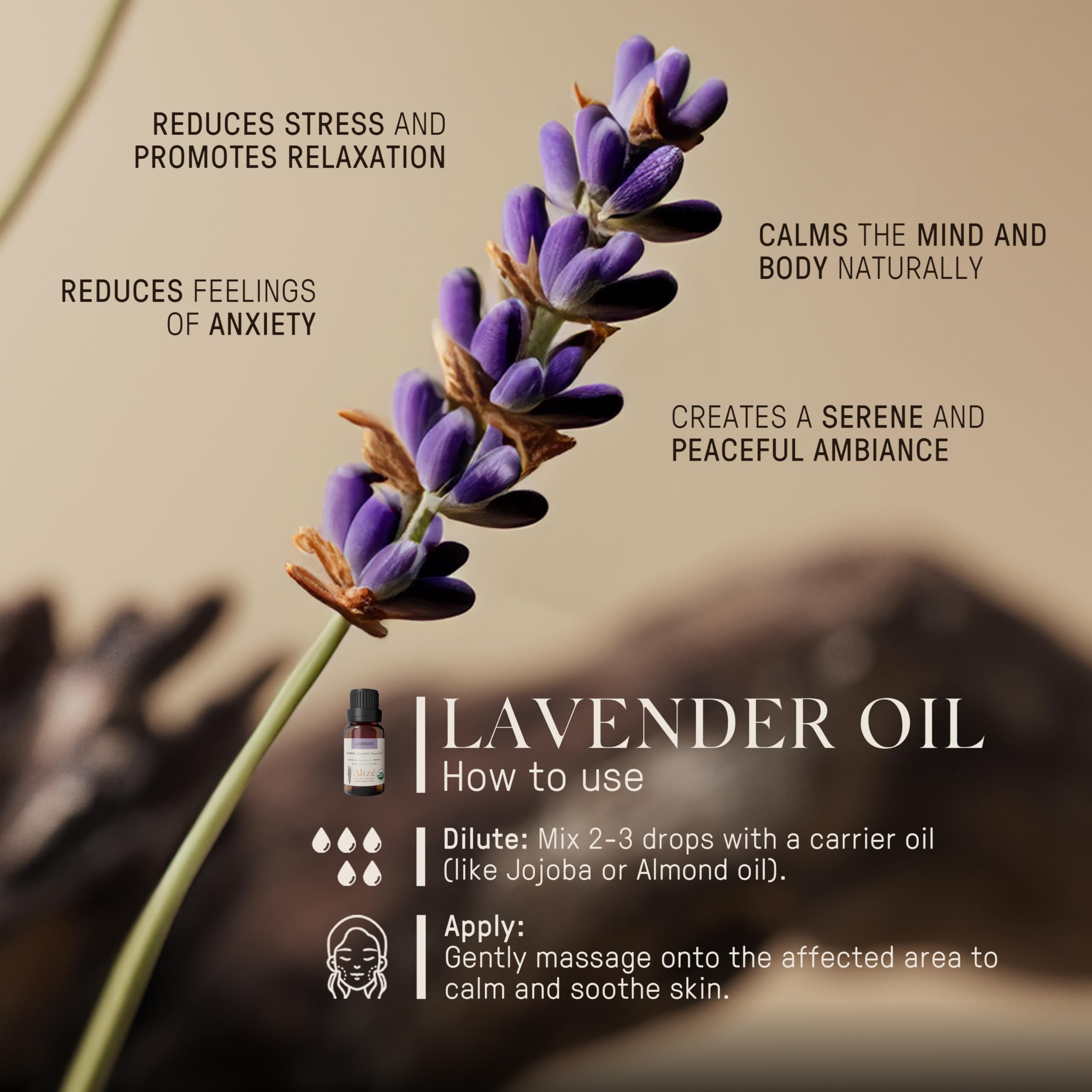 Alizé Aromatherapy pipette-doseuse lavande, dosage précis lors de diffusion.