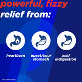 Alka-Seltzer à forte dose se dissout dans l'eau rapidement pour un soulagement.