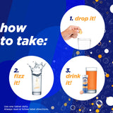 Alka-Seltzer Energy Boost: composition vitaminique avec C et B, magnésium et zinc.