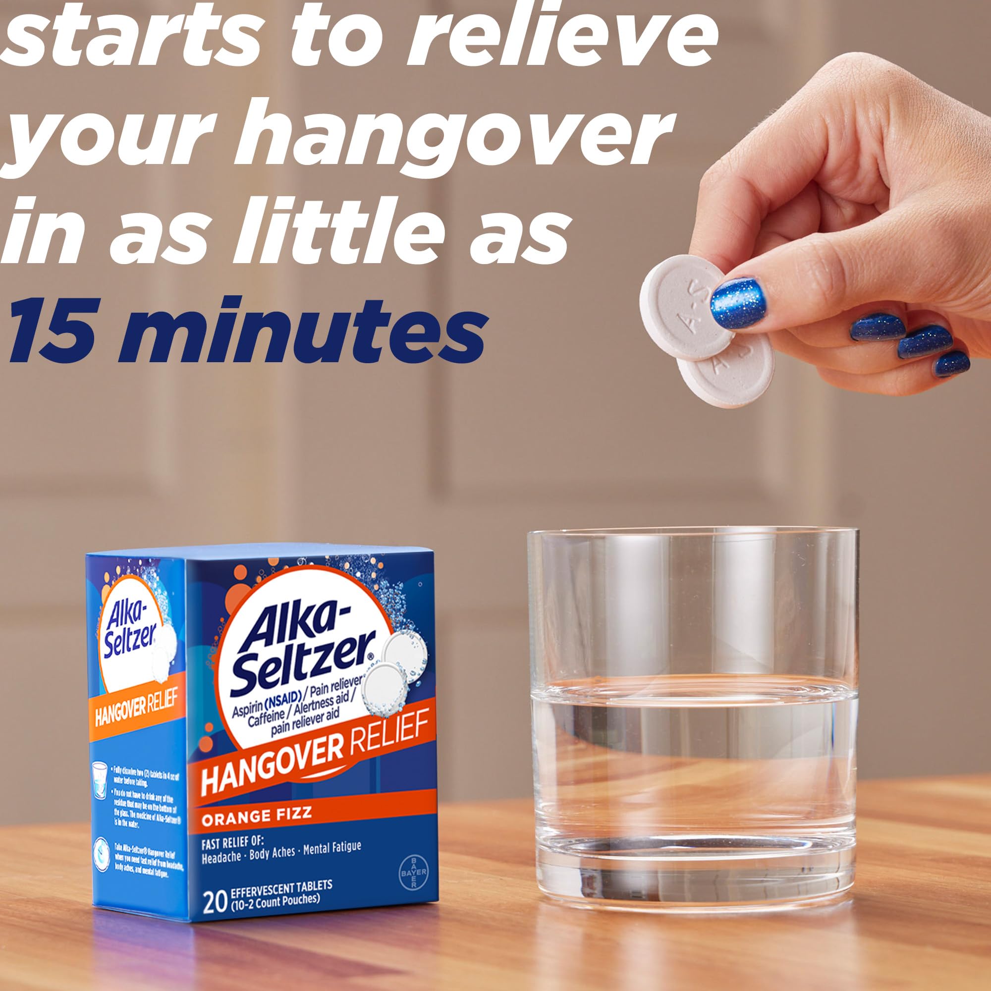 Matin après fête avec Alka-Seltzer, impression de clarté retrouvée
