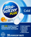 ALKA-SELTZER PLUS boîte orange zeste, goût agréable et solution pratique.