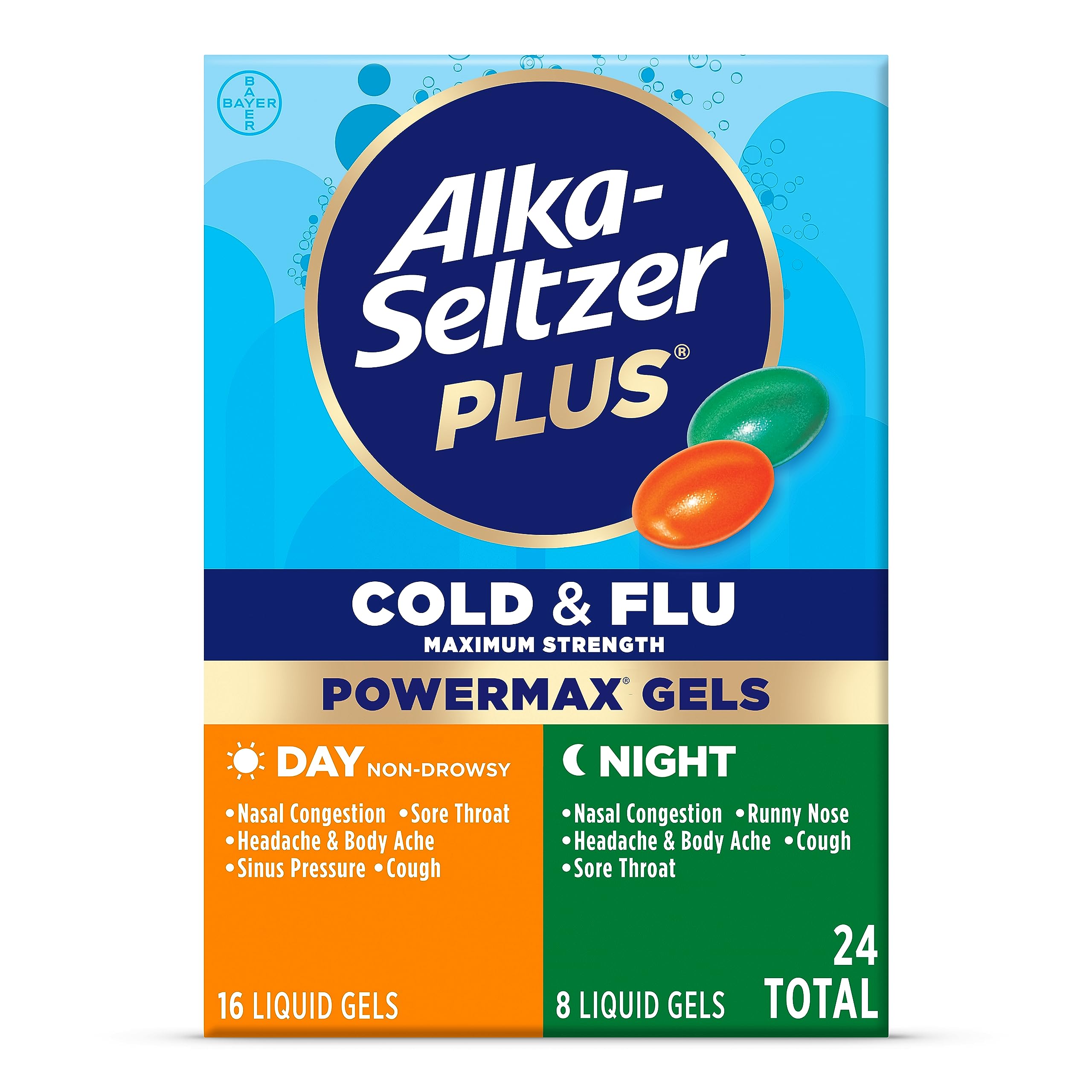 ALKA-SELTZER PLUS Power Max adapté aux adultes et adolescents 12 ans et plus.