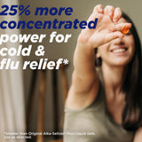 ALKA-SELTZER PLUS Puissance Max, emballage jour-nuit; gels liquides pour soulager temporairement les symptômes.