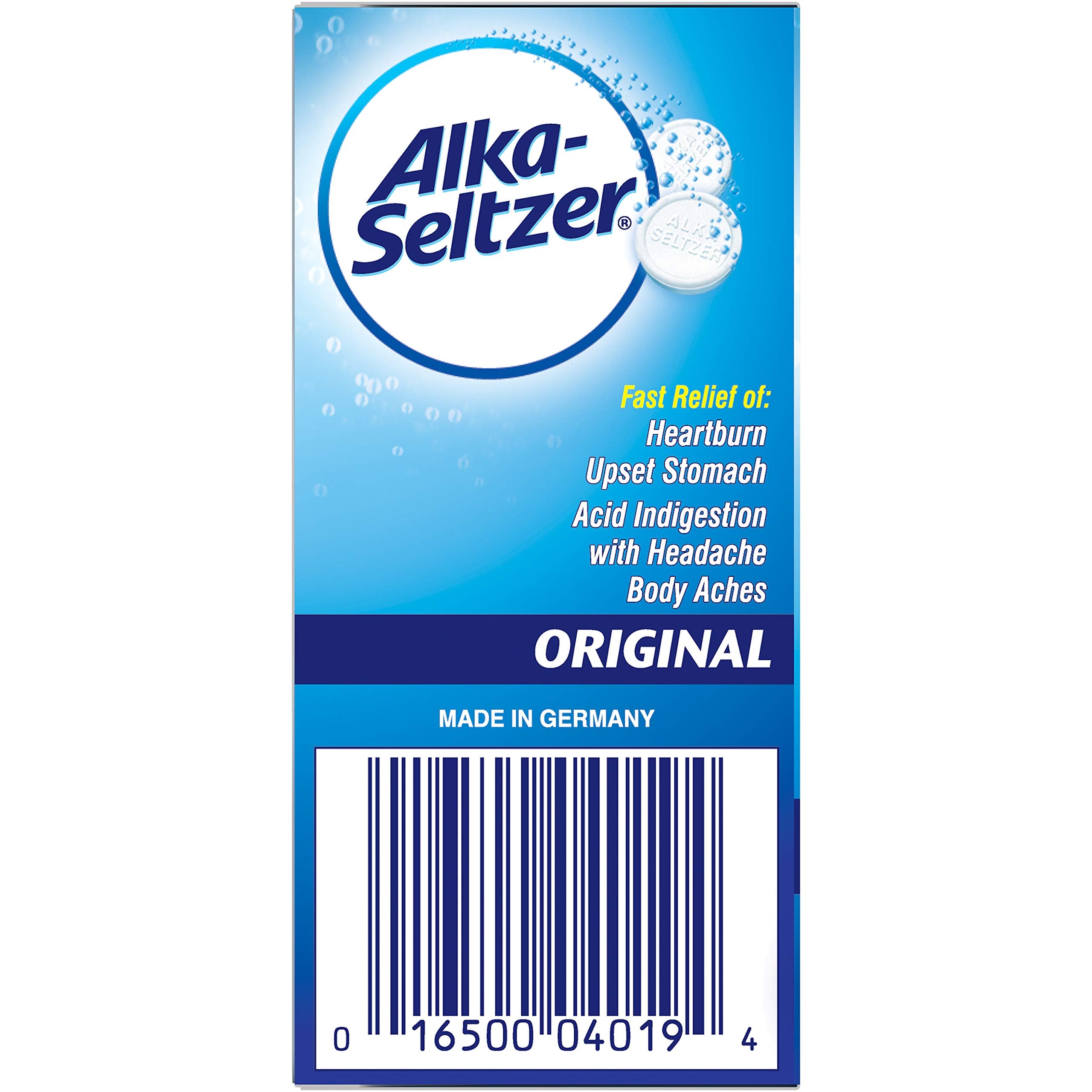 Alka-Seltzer Original — comprimés effervescents dans une boîte de 12, confort potentiel.
