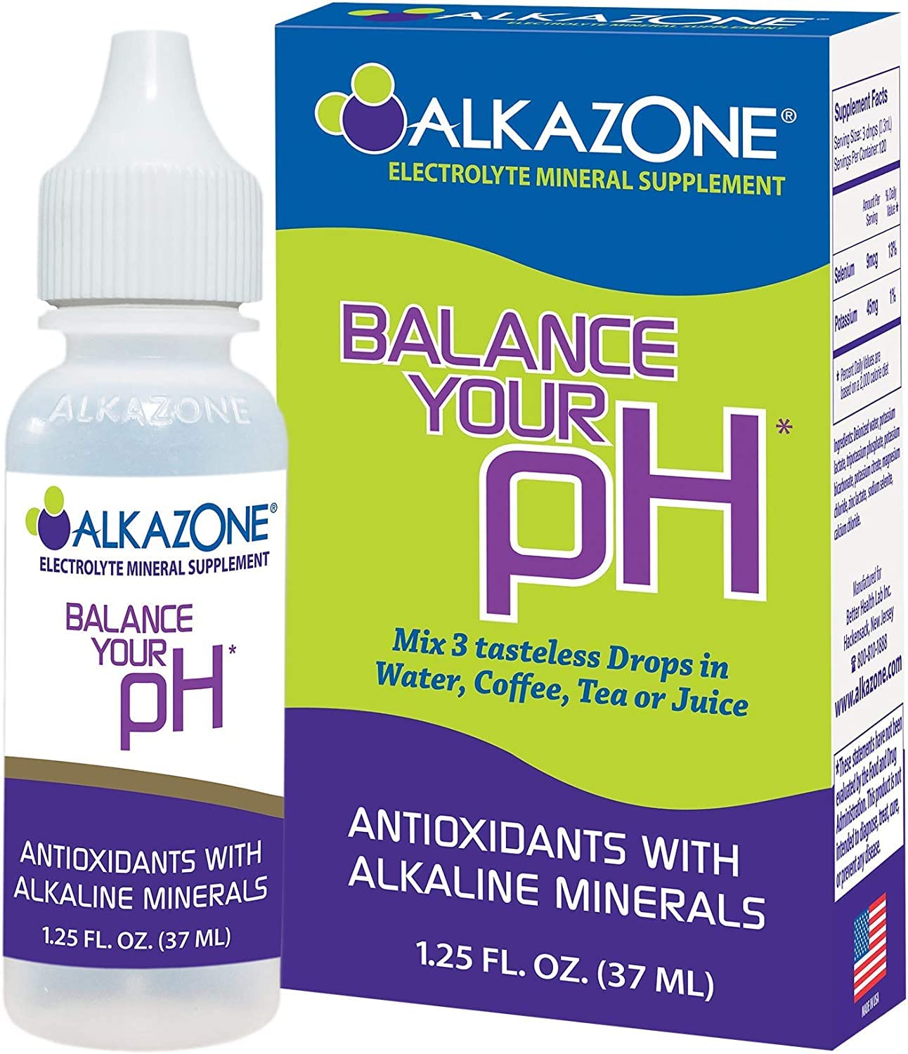 Gouttes AlkaZone alcalinisantes ajoutant du pH à l'eau pour une hydratation plus douce.