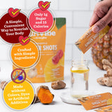 All About Juicing Ginger Shot ananas-gingembre gros-plan: arôme vibrant et énergisant.