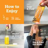 All About Juicing Ginger Shot texture-poudre: facile à diluer dans l'eau.