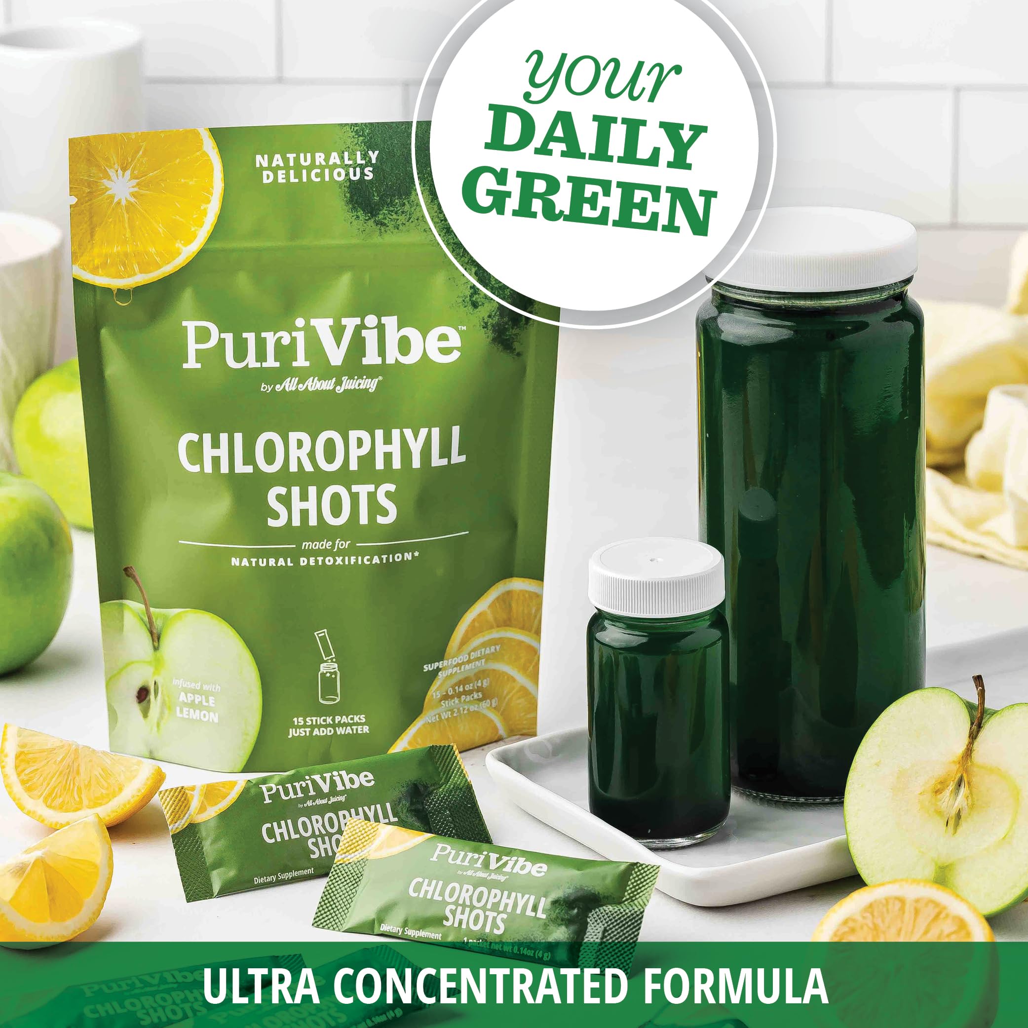 All About Juicing pack-stick chlorophyle usage rapide, matin pressé.