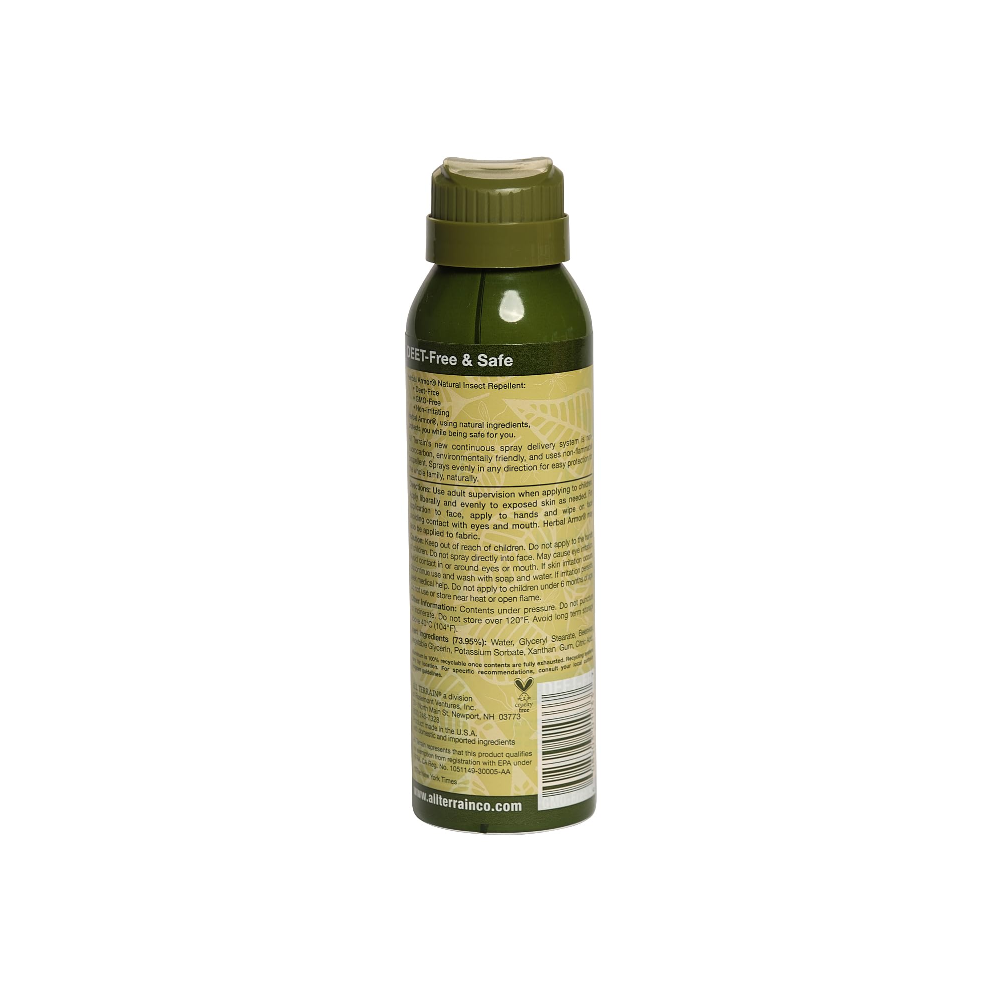 All Terrain Herbal Armor spray plein air, pratique pour les activités extérieures.