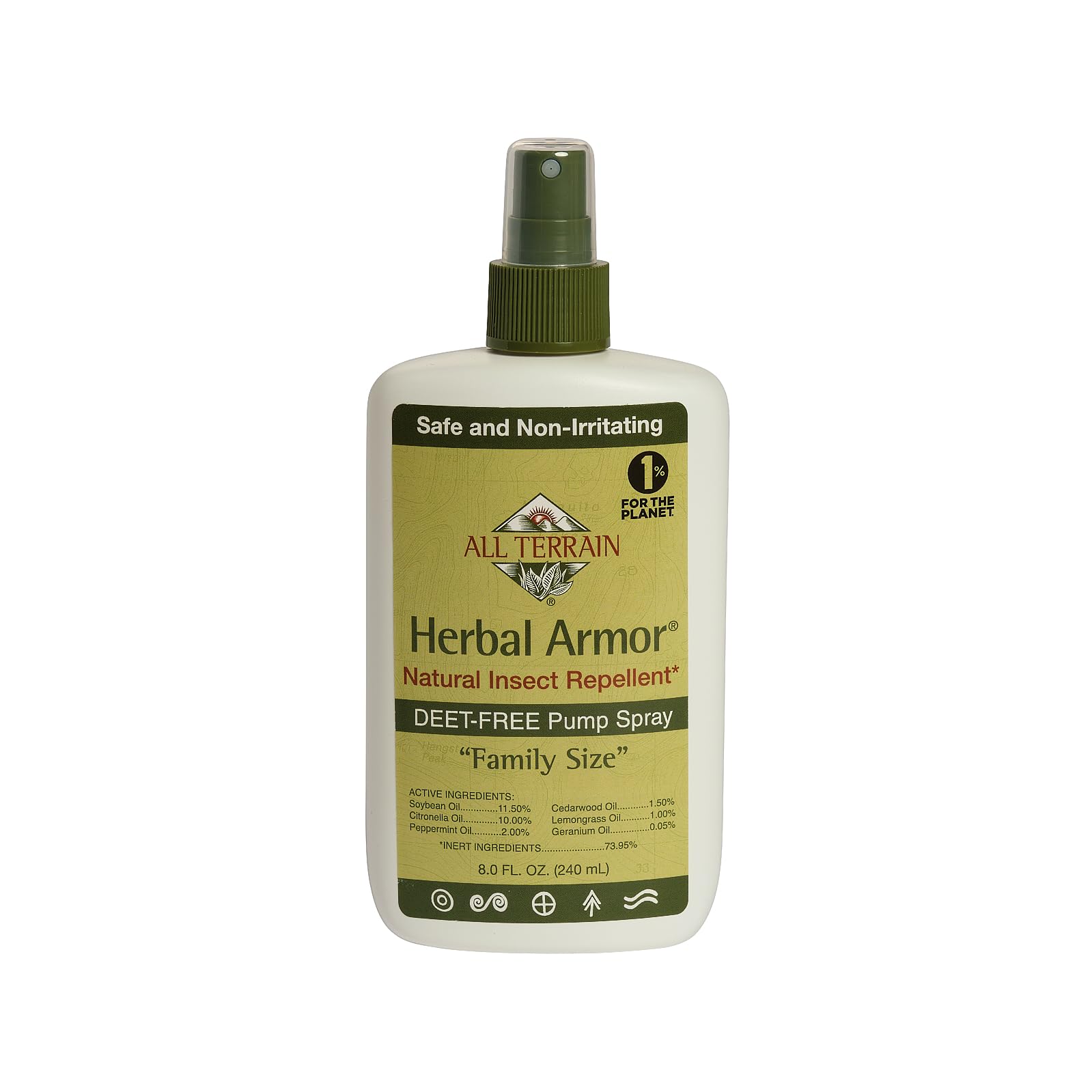 All Terrain Herbal Armor pompe-bouteille 8oz protège naturellement contre les moustiques.