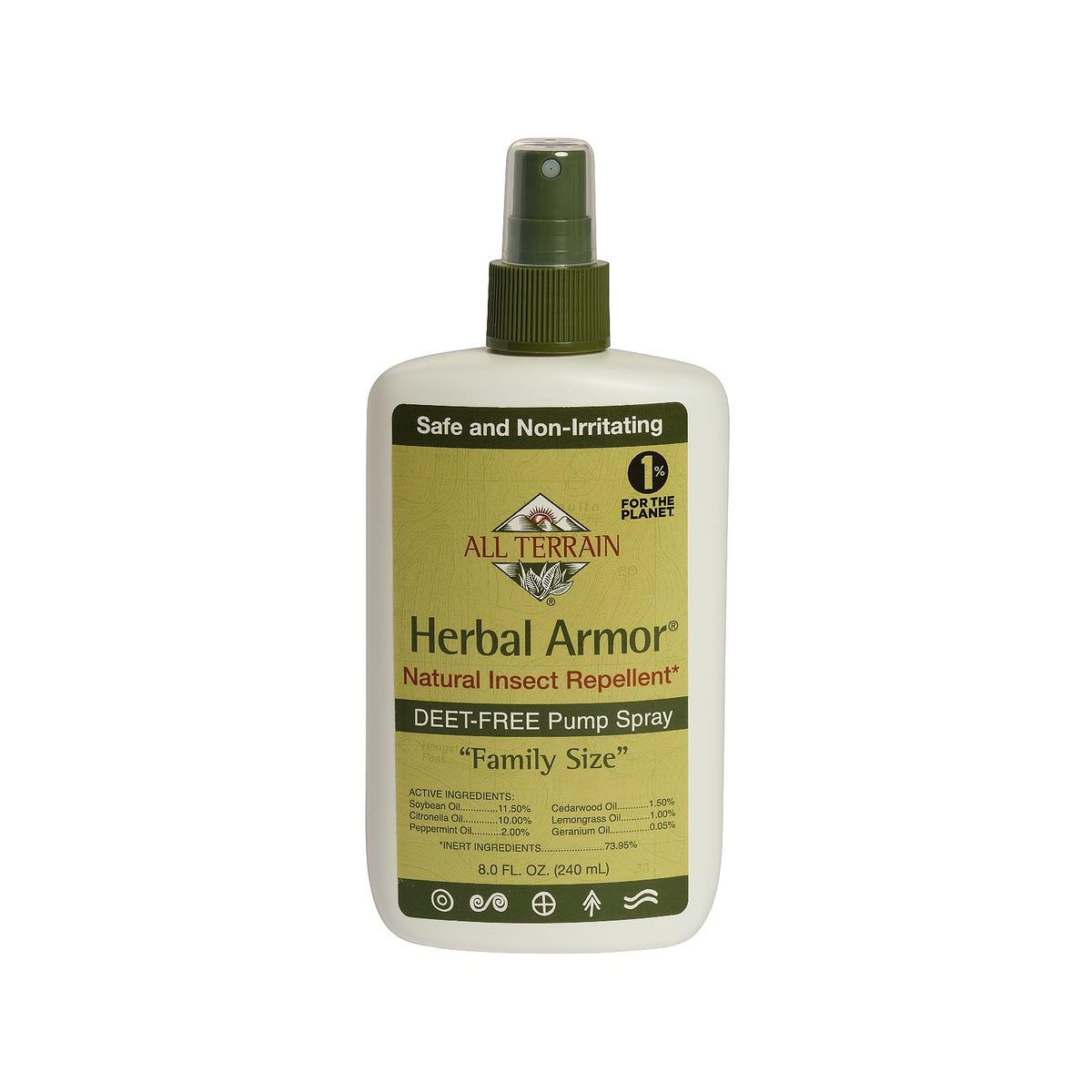 All Terrain Herbal Armor pompe-bouteille 8oz protège naturellement contre les moustiques.