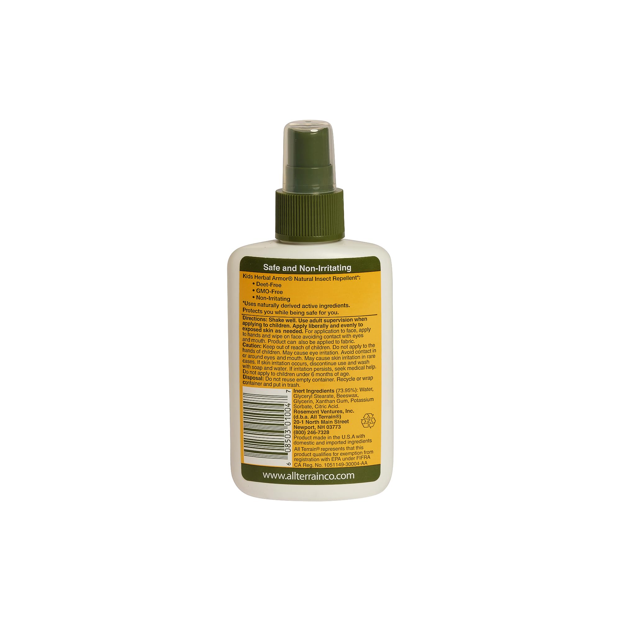 All Terrain Kids Herbal Armor: application facile sur peau et vêtements, sans taches.