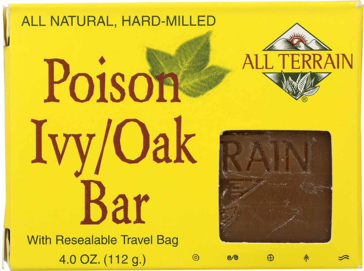 Savon All Terrain Poison Ivy/Oak – packshot montrant le savon pour nettoyer et apaiser la peau irritée.