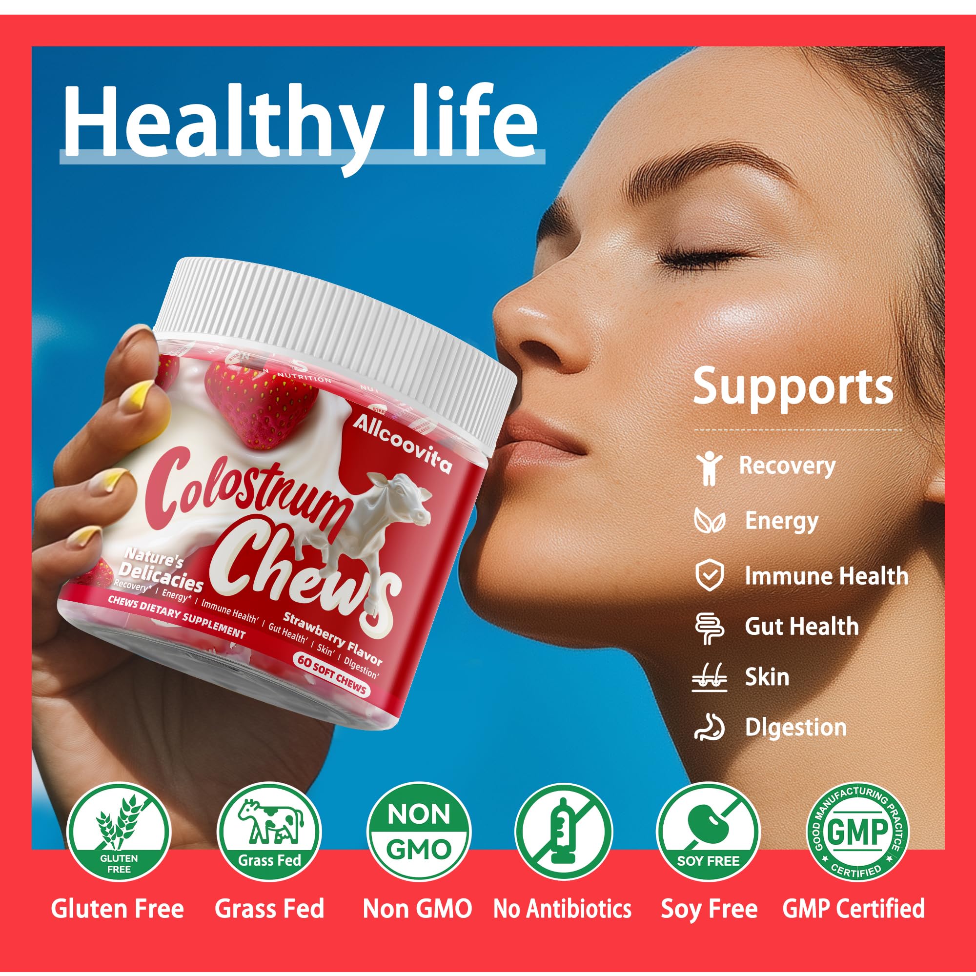 Allcoovita gommes Colostrum, usage quotidien, intégration facile dans votre routine.