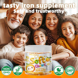 Allcoovita gommes au fer orange et étiquette indiquant le dosage pratique sans gluten