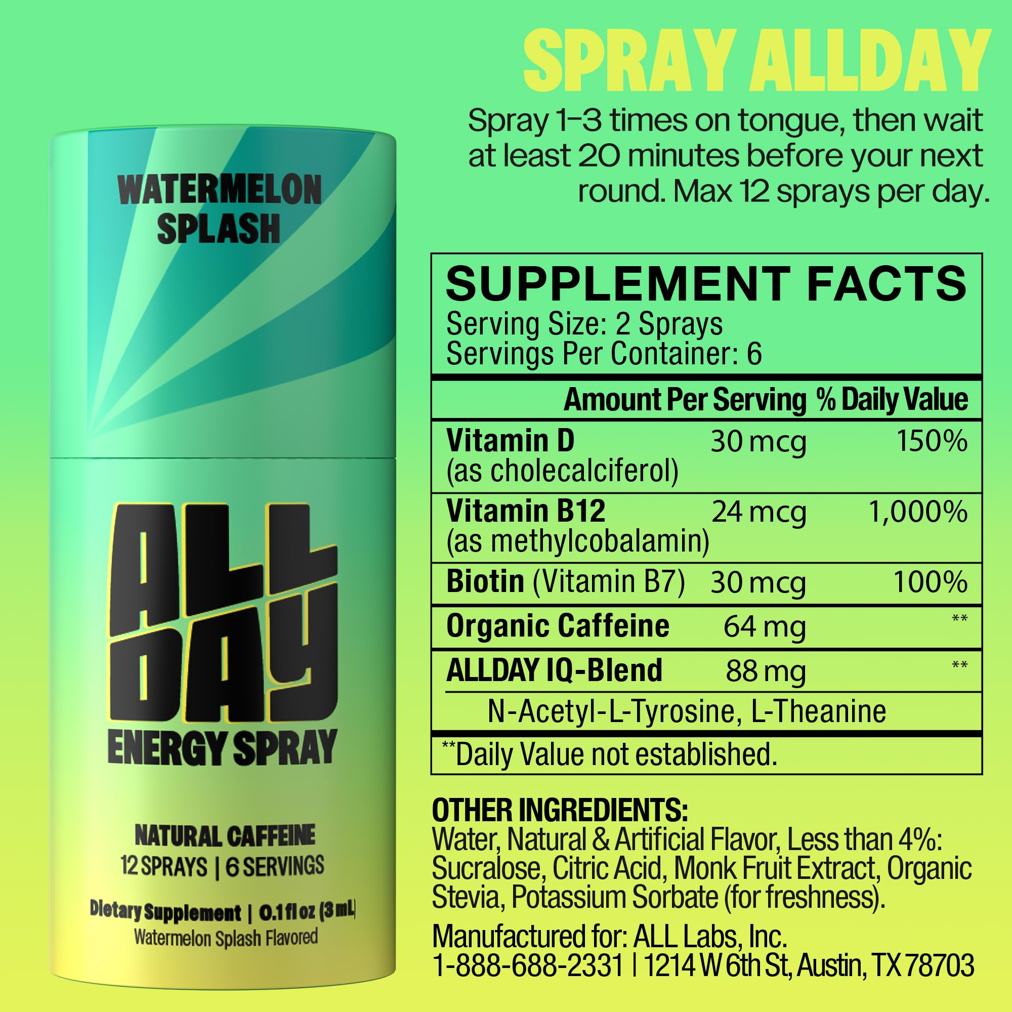 ALLDAY Concentration accrue, vaporisateur pratique et discret.