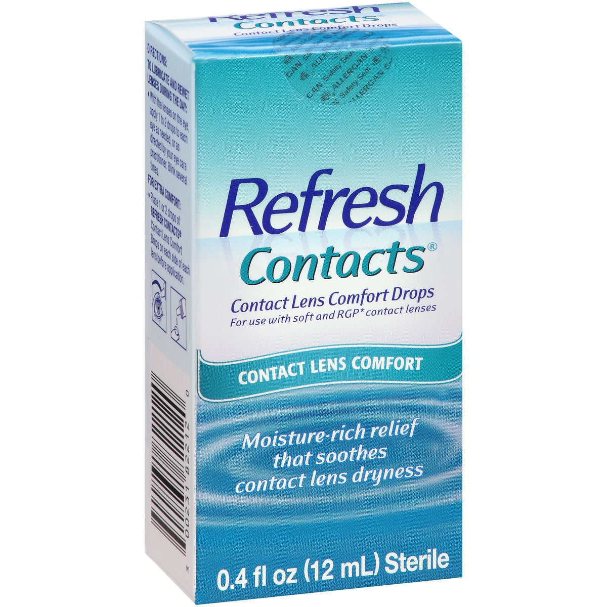 Allergan REFRESH Contacts, flacon 0,4 oz, hydratation durable pour lentilles