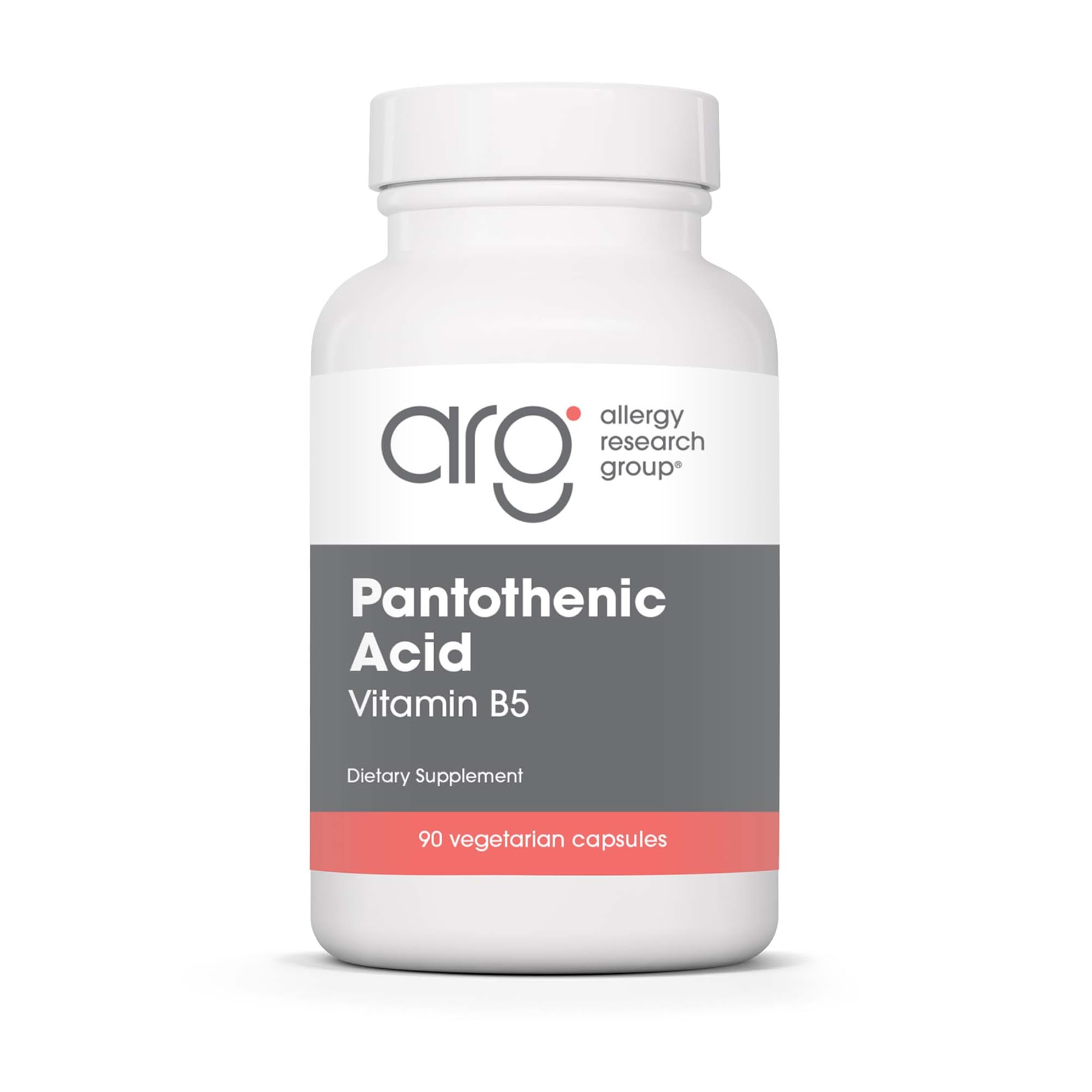 Allergy Research Group Acide pantothenique, gelules dans bouteille, soutien potentiel au métabolisme.