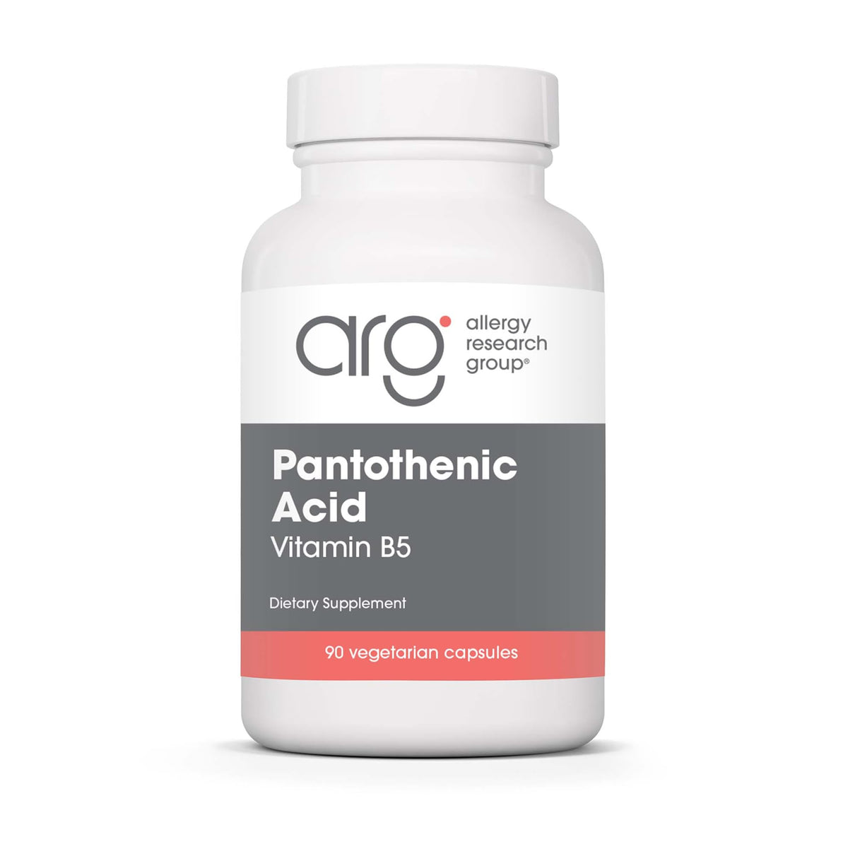 Allergy Research Group Acide pantothenique, gelules dans bouteille, soutien potentiel au métabolisme.