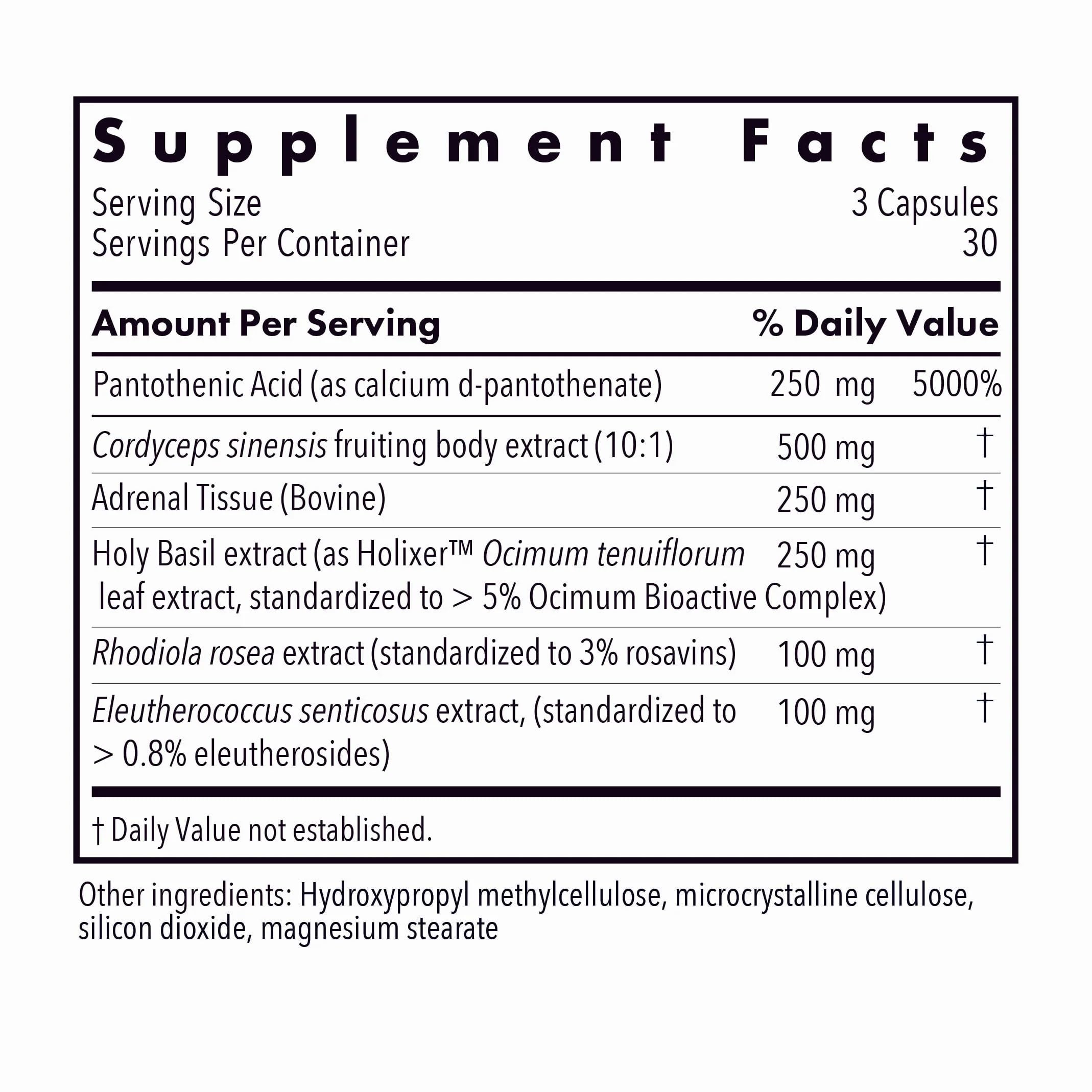 Allergy Research Group Adrenal Glandular Adapt — capsules végétariennes faciles à avaler