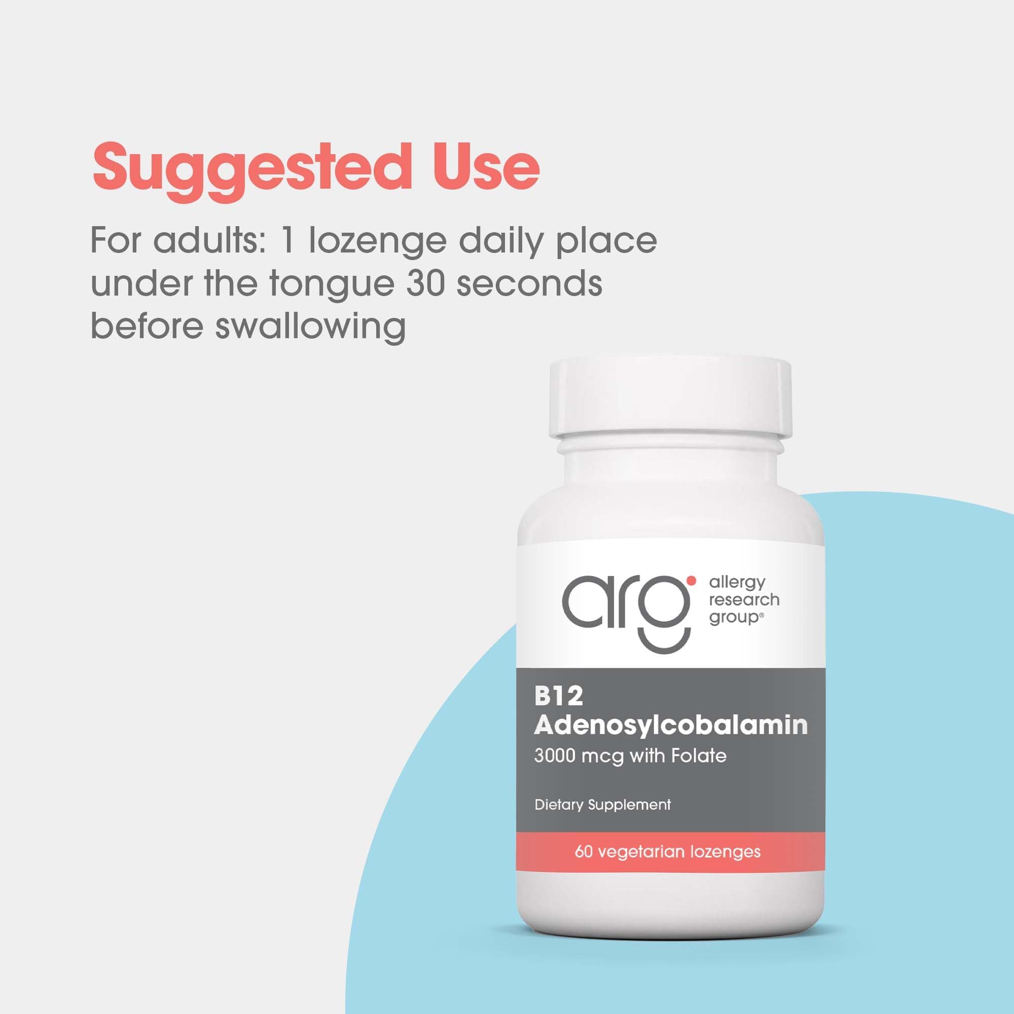 Allergy Research Group B12 adénosylcobalamine - vue laboratoire et contrôle qualité rigoureux.