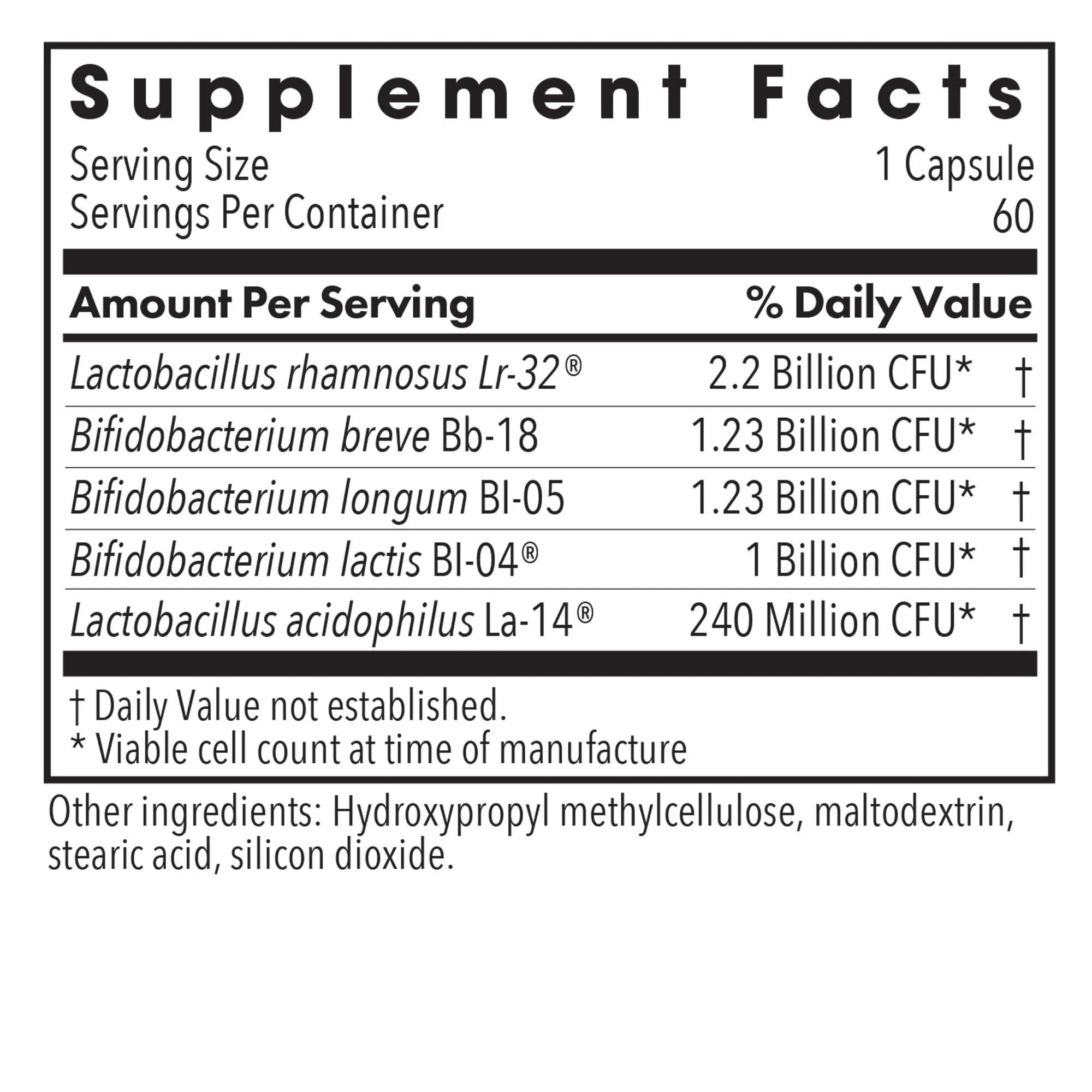 Capsules végétariennes BifidoBiotics adaptées sans lactose pour bien digérer.