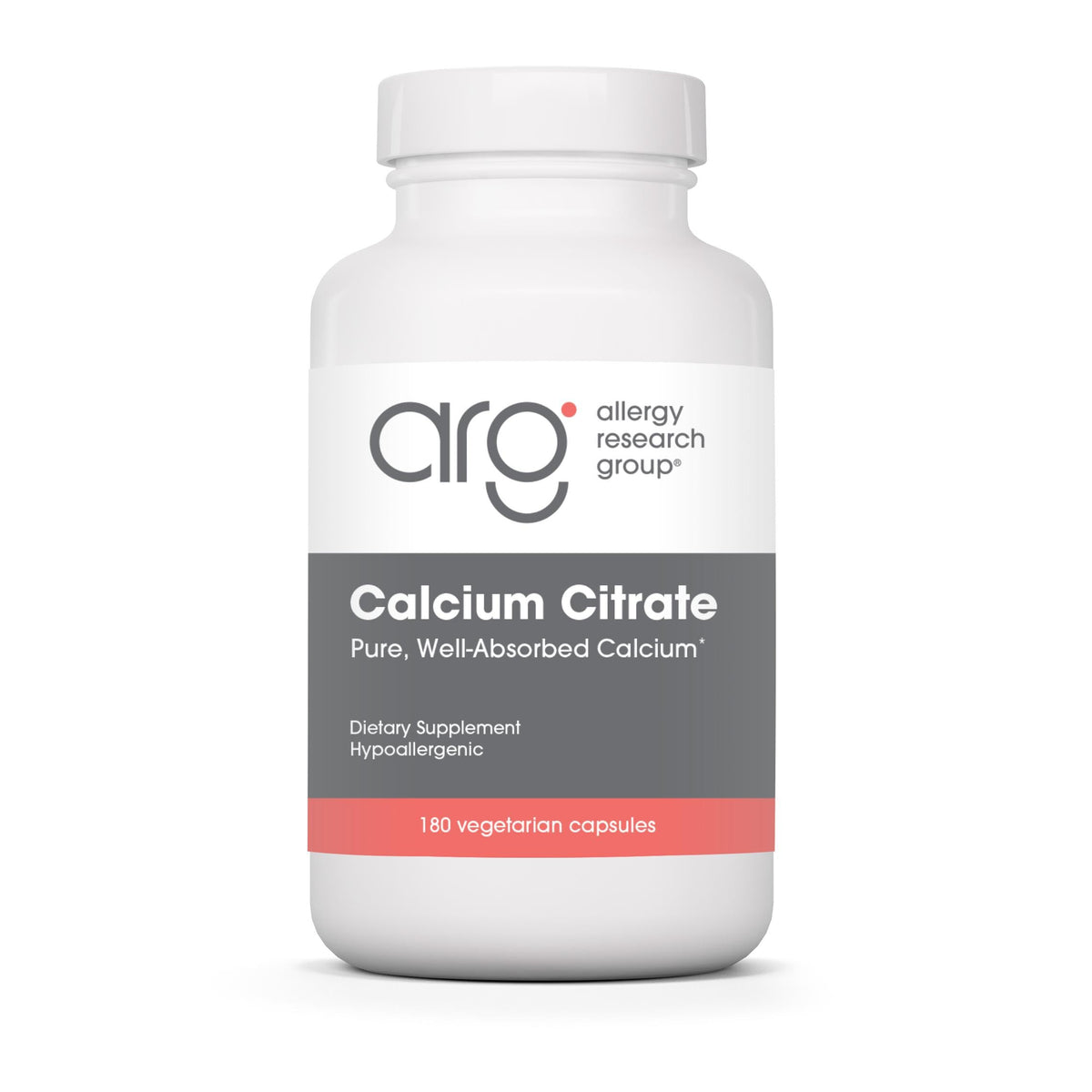 Allergy Research Group Calcium citrate – capsules, 150 mg, absorption efficace pour le quotidien.