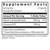 Étiquette du produit Allergy Research Group Coenzyme Q10 avec informations clés.
