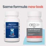 Allergy Research Group CoQ10 Ubiquinol - capsules végétariennes visibles, soutien antioxydant potentiel.