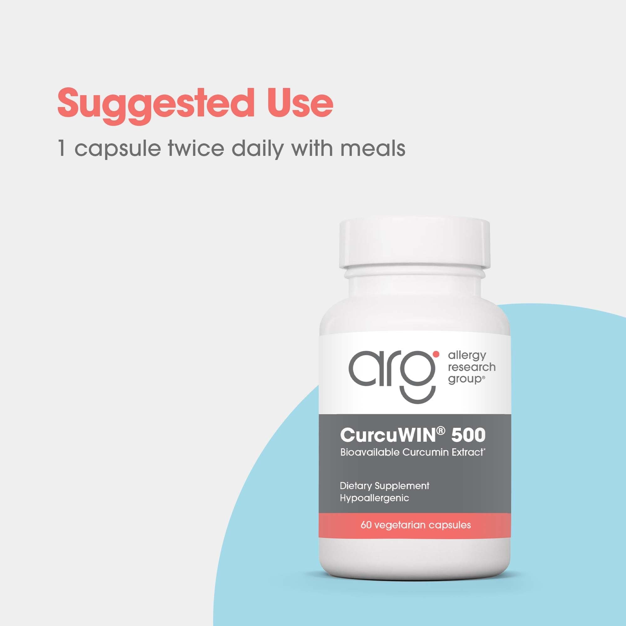 Allergy Research Group CurcuWIN 500 - Extrait de curcuma concentré mis en avant.
