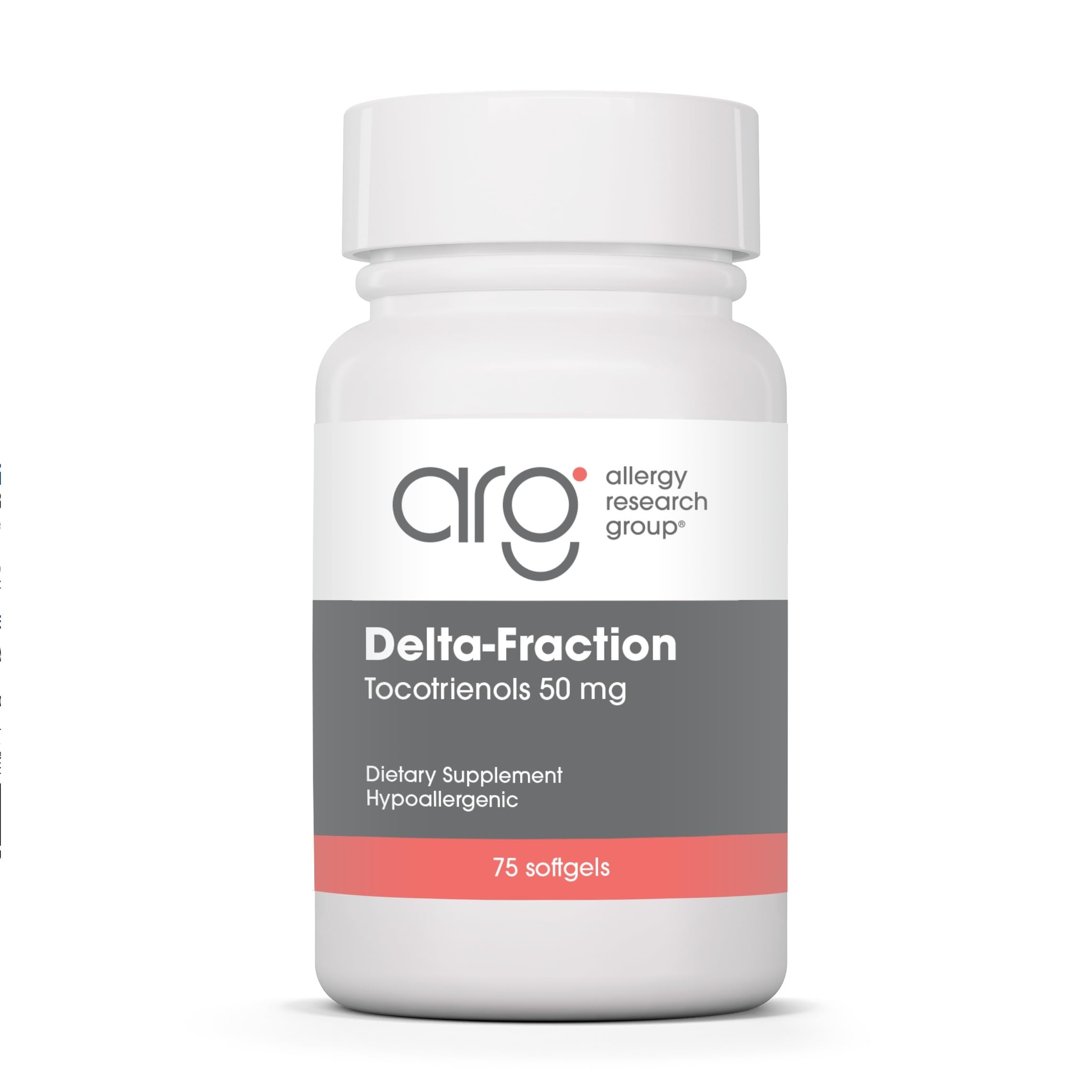 Allergy Research Group Delta-Fraction Tocotrienols, bouteille ouverte: complément hypoallergénique sans tocophérols.