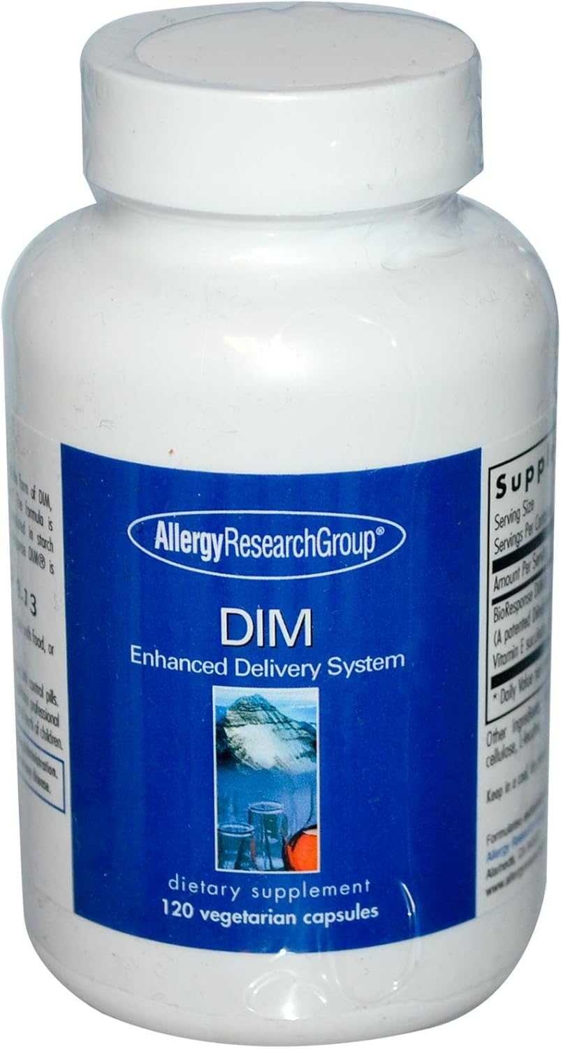 Allergy Research Group DIM, bouteille, système de délivrance amélioré pour une absorption optimisée.