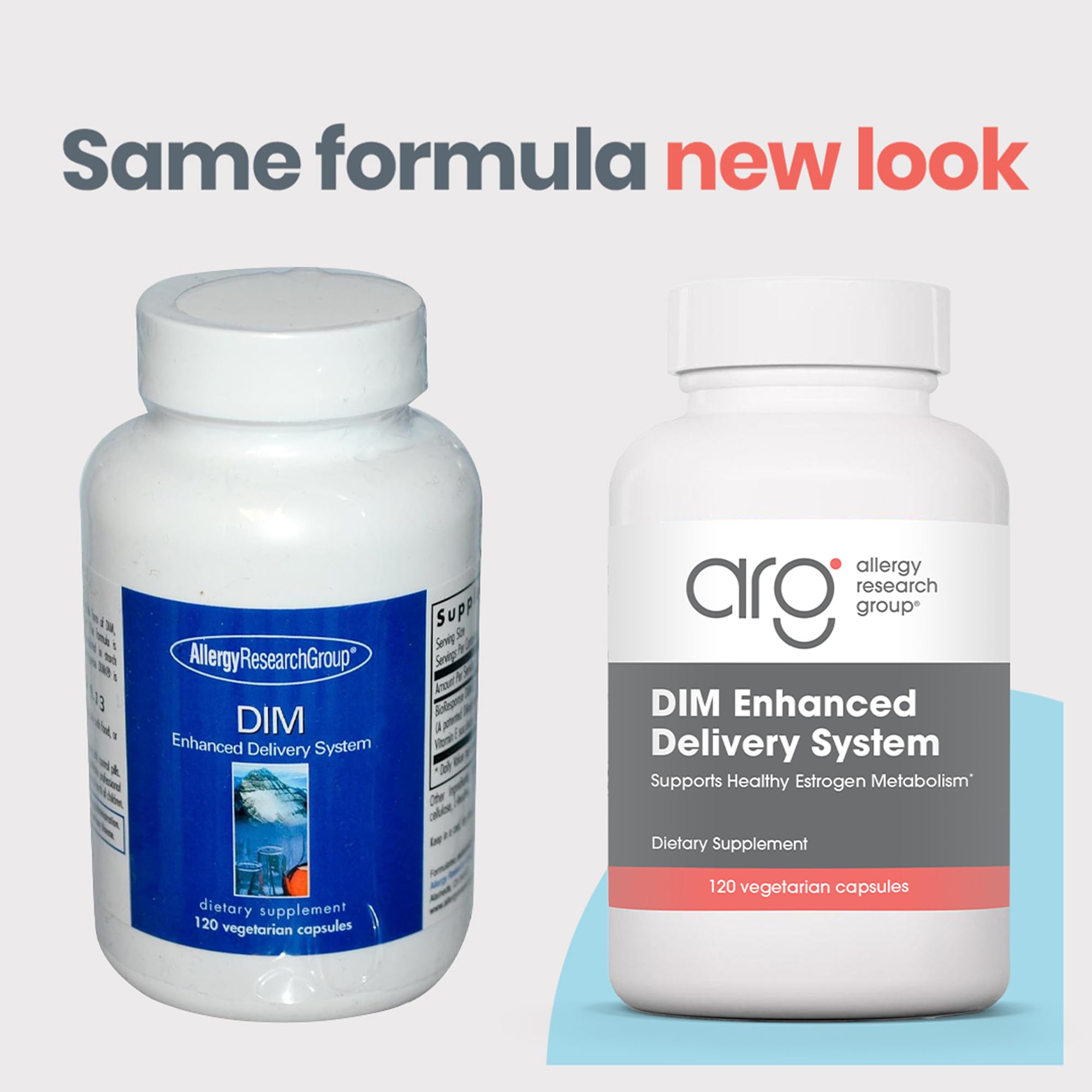 Allergy Research Group DIM, formulation BioResponse DIM, capsules faciles à avaler et efficaces.