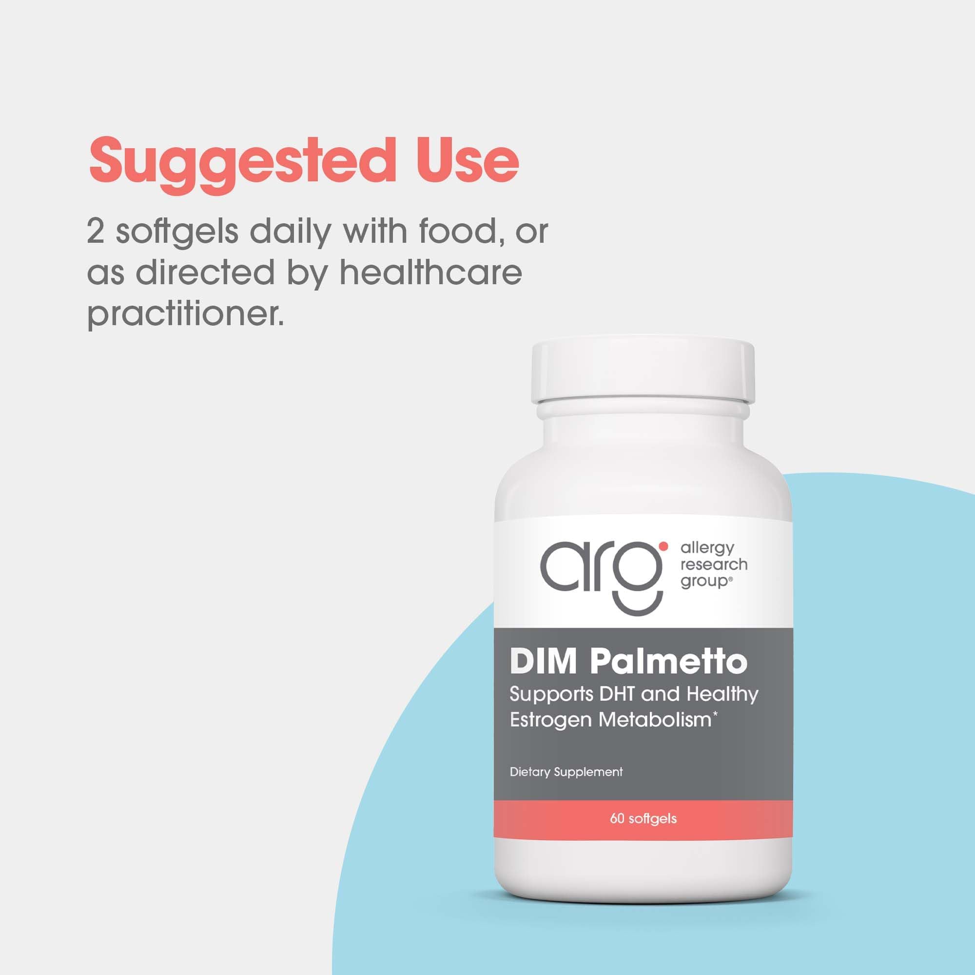 Allergy Research Group DIM Palmetto – plan d’utilisation quotidien