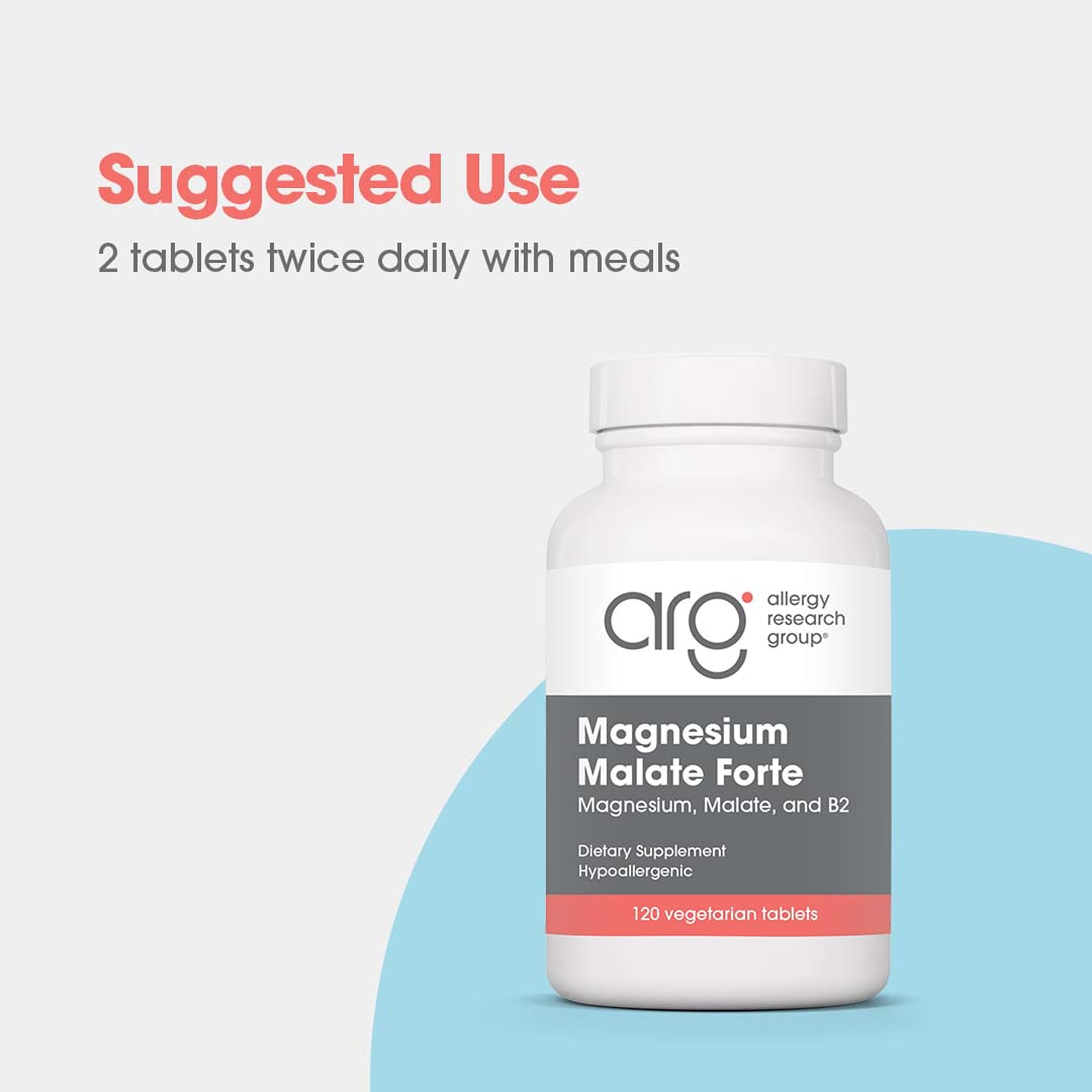 Allergy Research Group Magnesium Malate Forte, formule hypoallergenique, énergie potentielle au quotidien