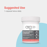 Allergy Research Group Essential-Biotic: étiquette indiquant 60 capsules pour une routine quotidienne.