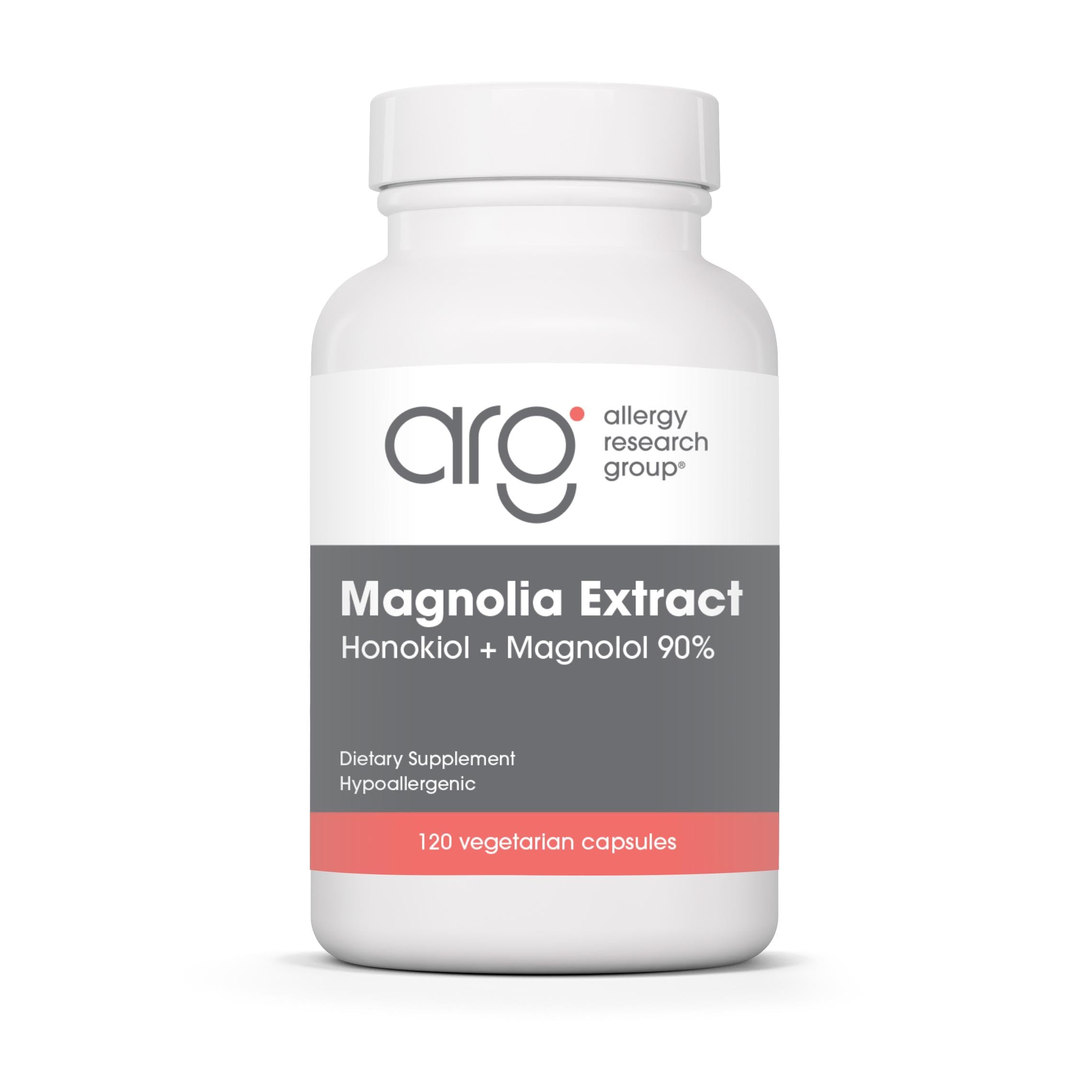 Allergy Research Group Magnolia Extract : bouteille illustrant le calme et l’équilibre du stress.