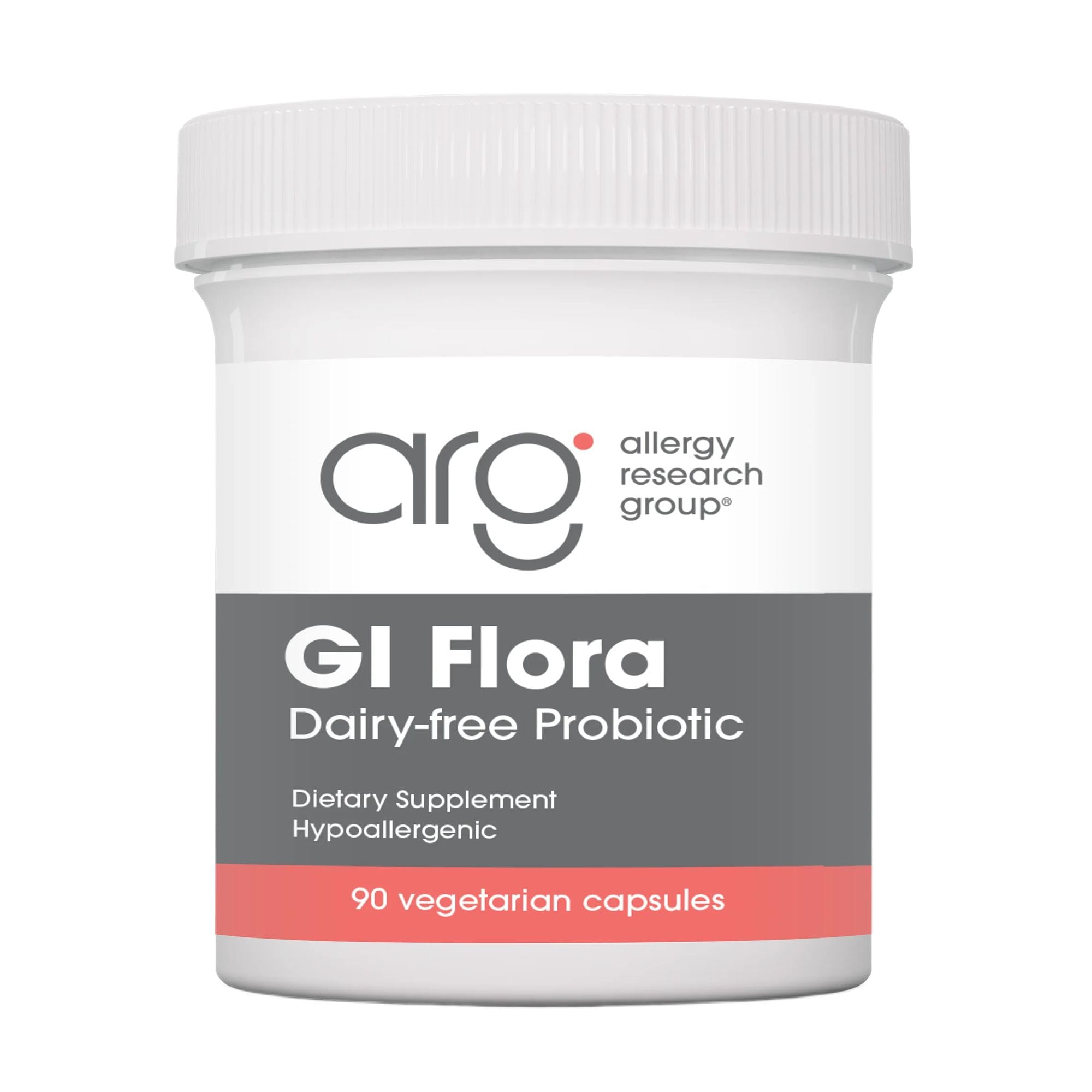 Allergy Research Group Flore GI Sans Lait – bouteille de gélules pratique pour le quotidien.
