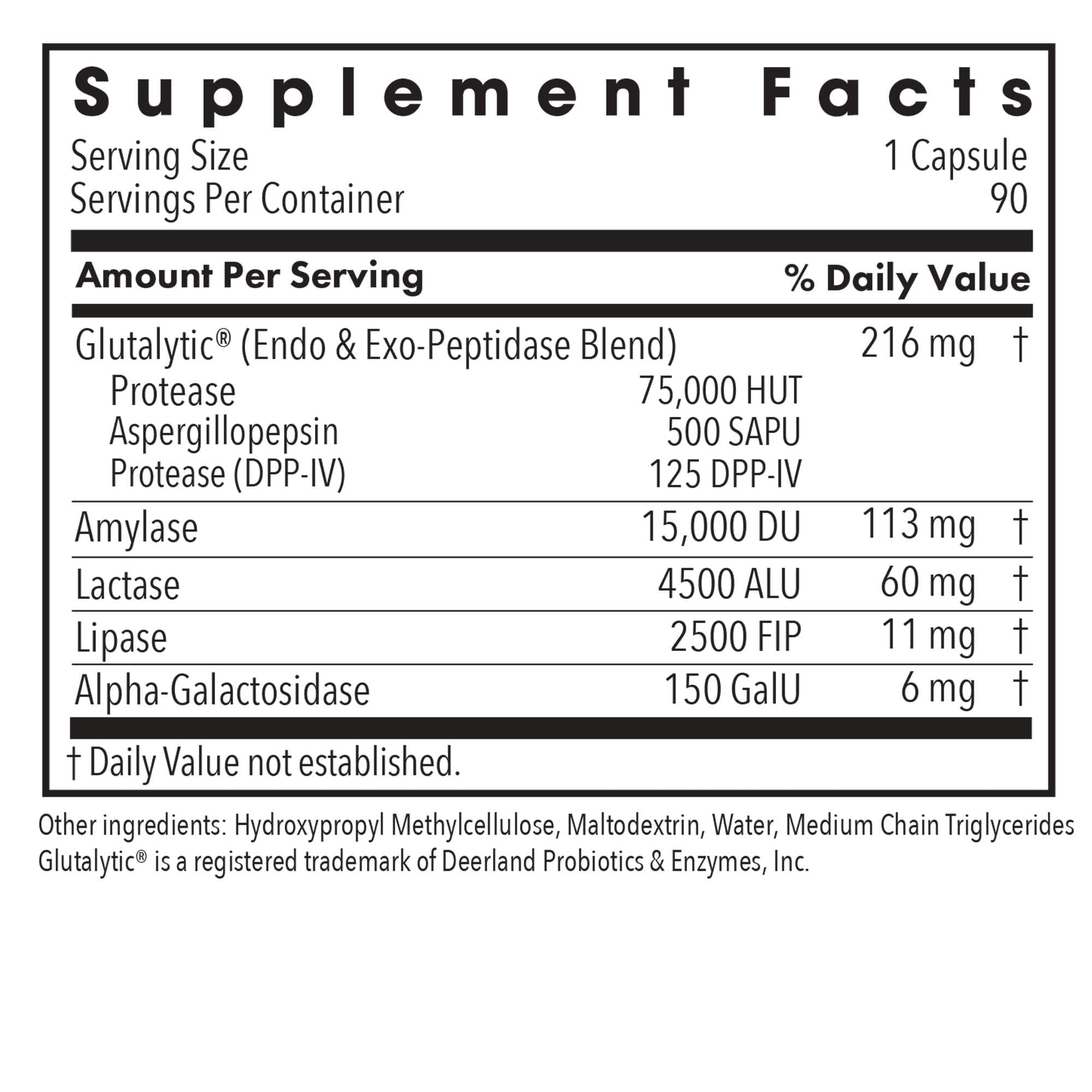 Allergy Research Group Full Spectrum Digest Glutalytic — capsules véganes: format pratique pour le quotidien