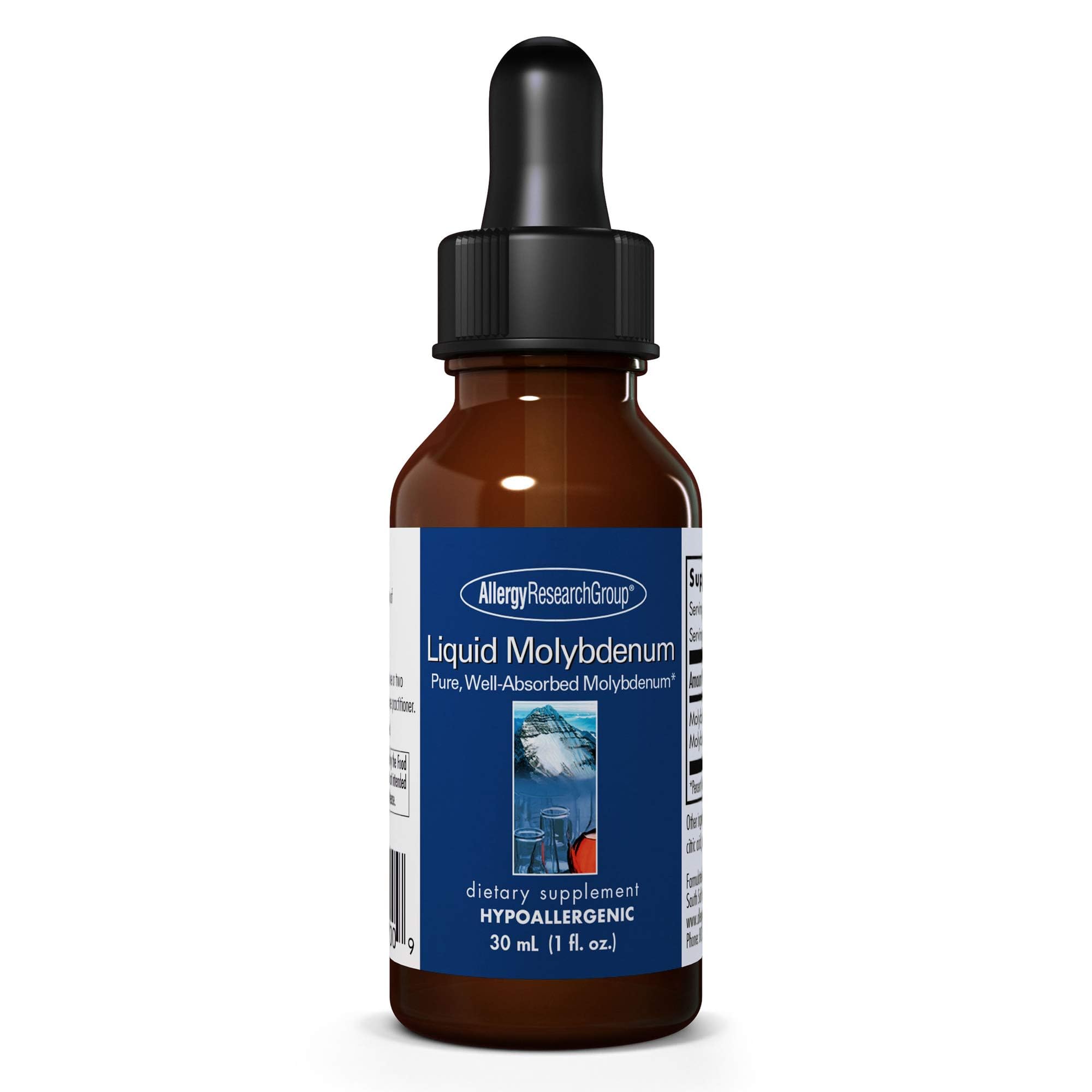Allergy Research Group gouttes de molybdène, dosage précis pour un suivi personnalisé.