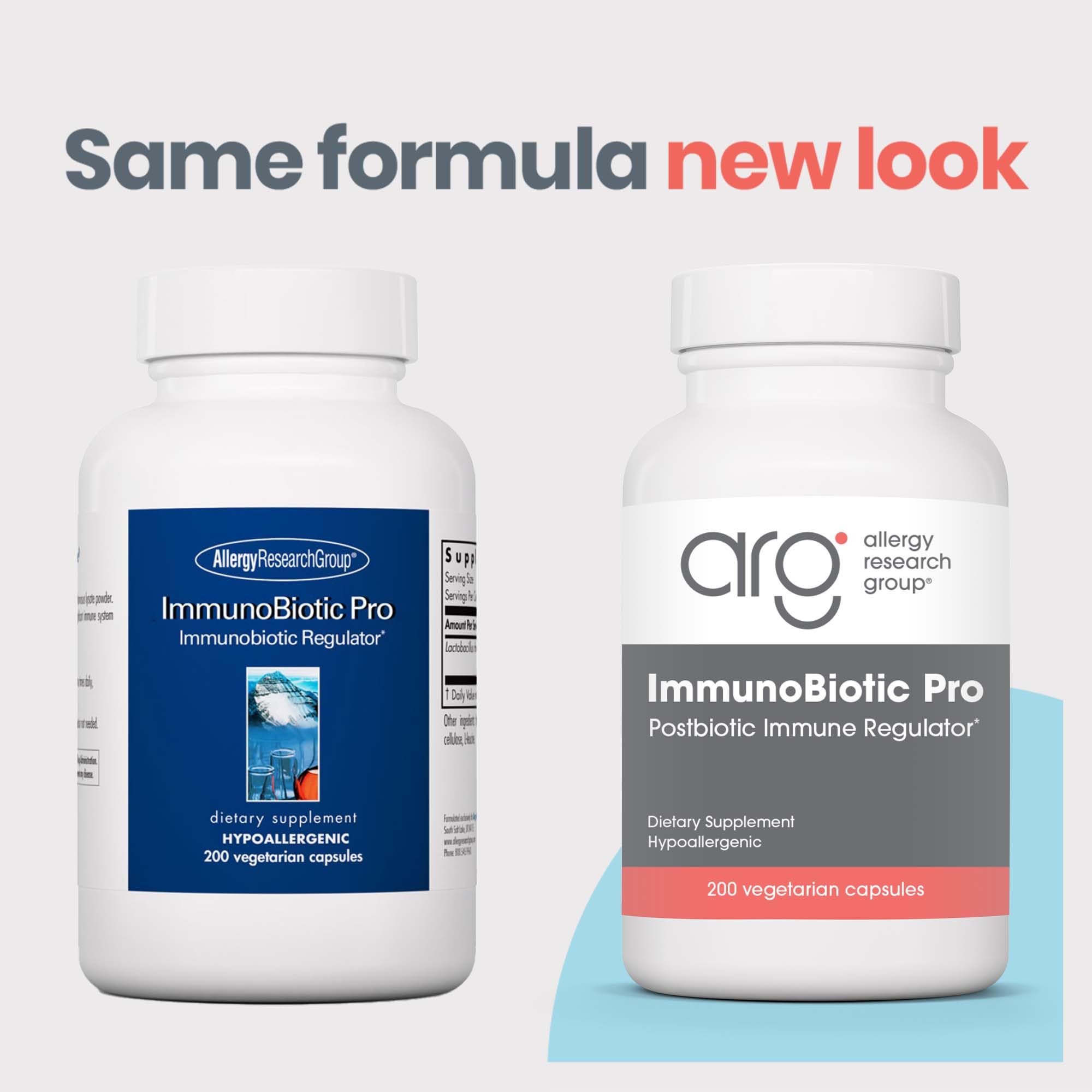Allergy Research Group ImmunoBiotic Pro – étui compact, pratique pour emporter et consommer.