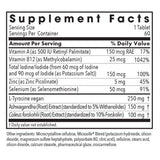 Allergy Research Group Iodoral – étiquette claire affichant les ingrédients et leur rôle nutritionnel.