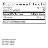 Allergy Research Group L-Glutamine, bocal, dose précise pour prise quotidienne.