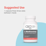 Allergy Research Group L-Méthionine: emballage extérieur montrant la marque et l'engagement qualité.