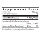 Allergy Research Group Acide pantothenique, étiquette et pureté contrôlées pour assurance qualité.