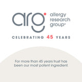 Allergy Research Group Laktoferrin emballage clair et étiquette lisible.