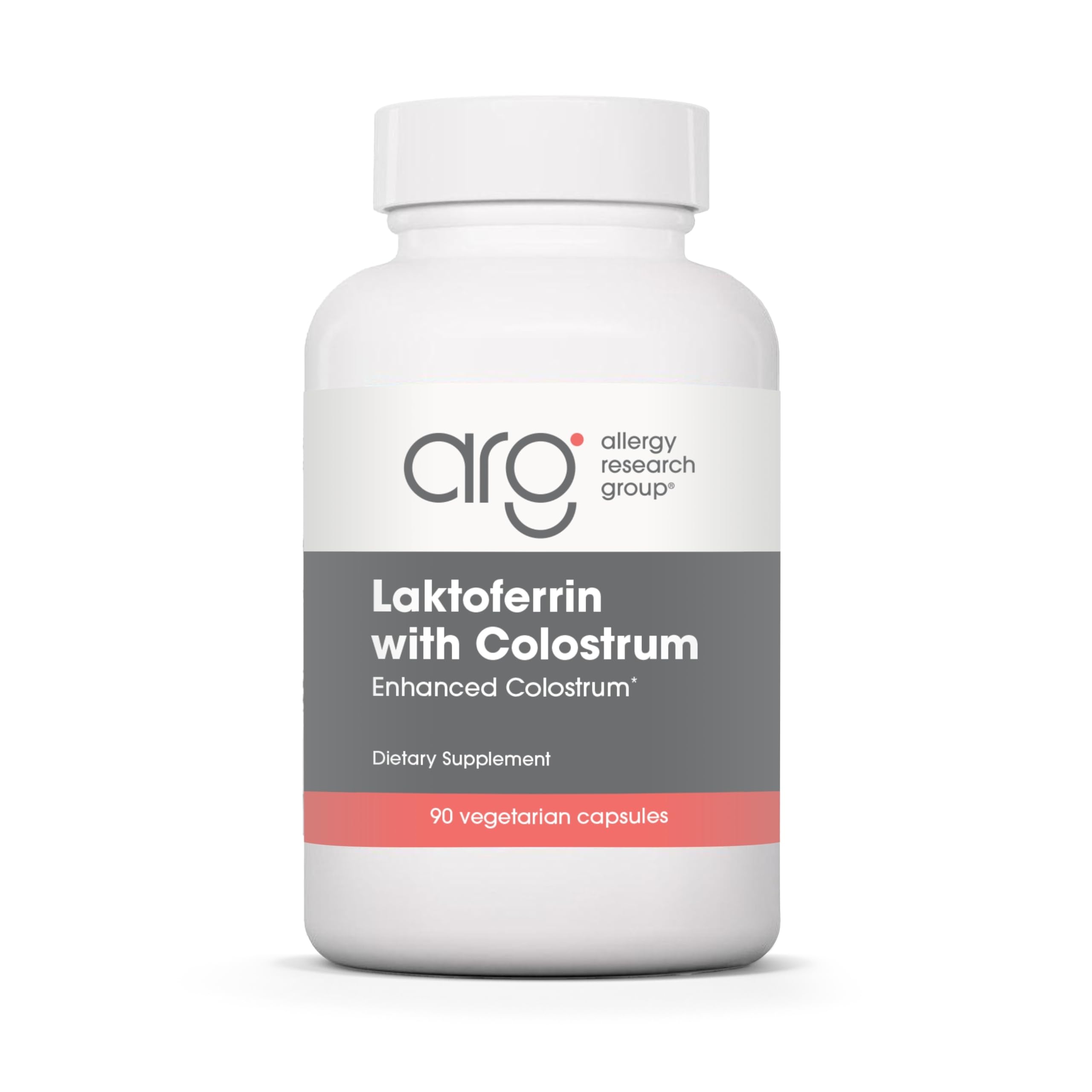 Laktoferrine Allergy Research Group — bouteille avec capsules végétales et soutien potentiel immunitaire