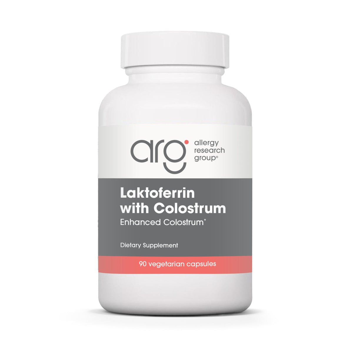 Laktoferrine Allergy Research Group — bouteille avec capsules végétales et soutien potentiel immunitaire