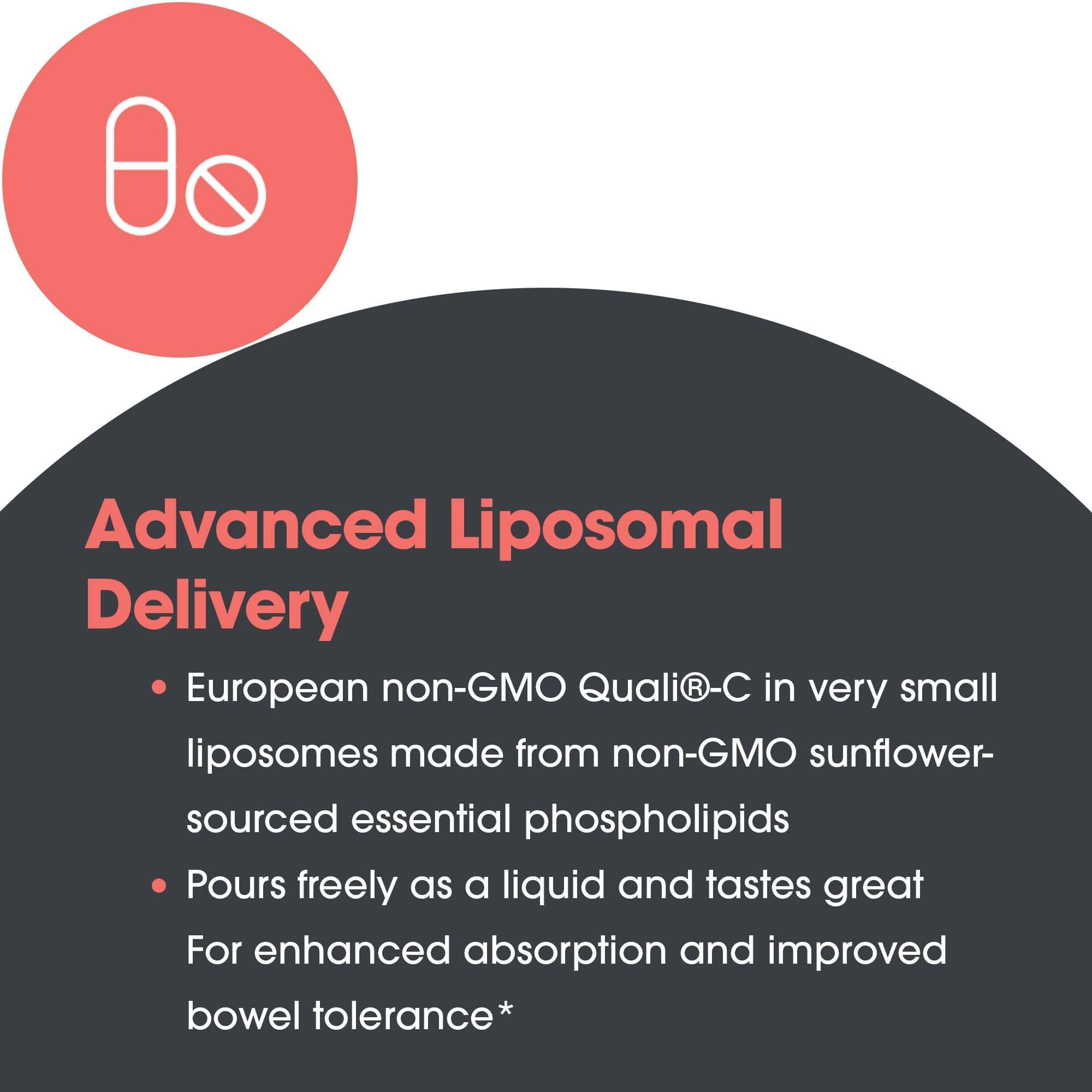 Allergy Research Group Liposomal C verre, présentation pratique sur bureau.