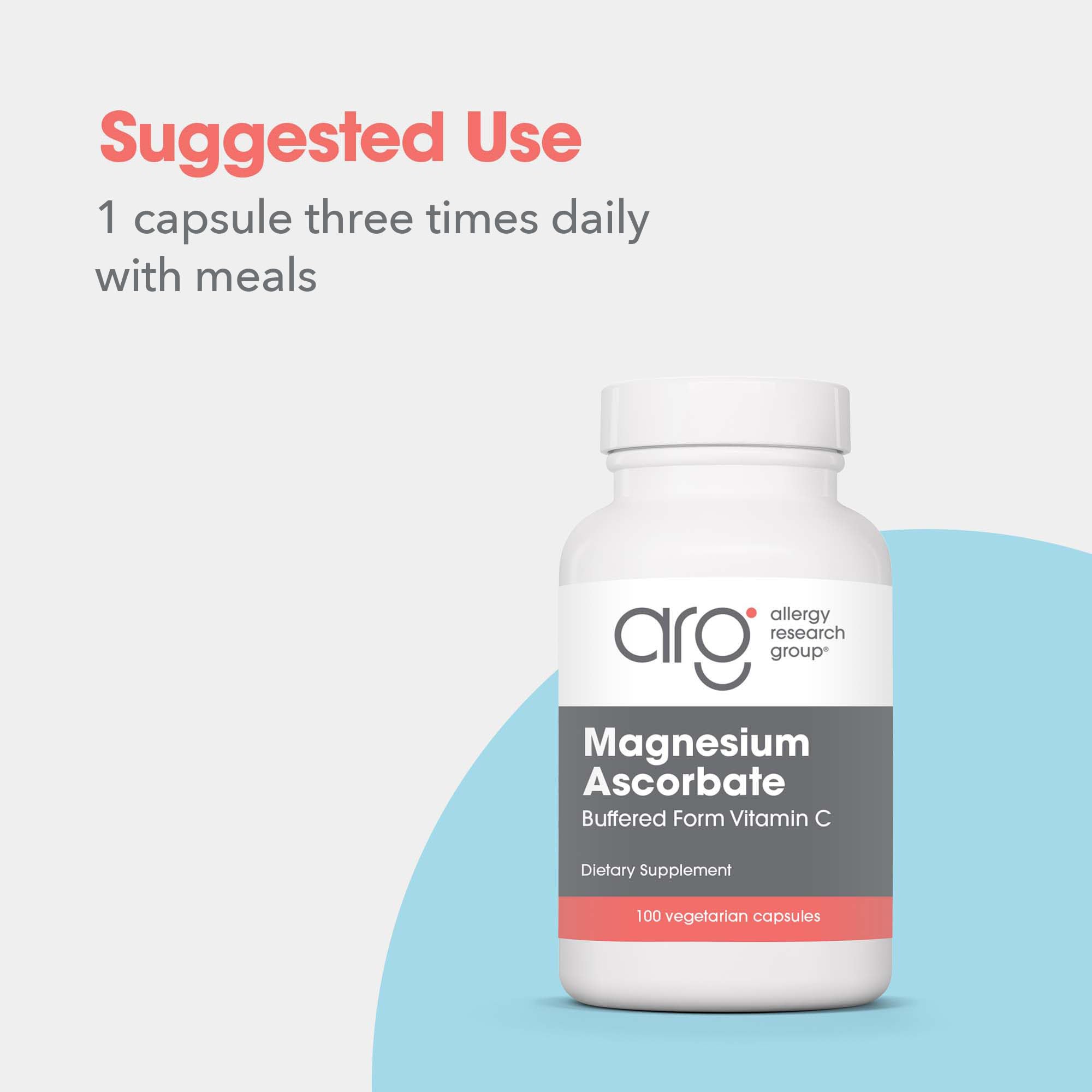 Allergy Research Group Magnésium Ascorbate – label lisible et fiable